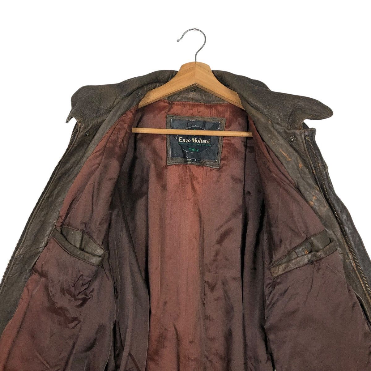 Japanese Brand 🔥VINTAGE LEATHER BIKER JACKET ENZO MOLTENI ISSEY MIYAKE Size US L / EU 52-54 / 3 - 16 Thumbnail