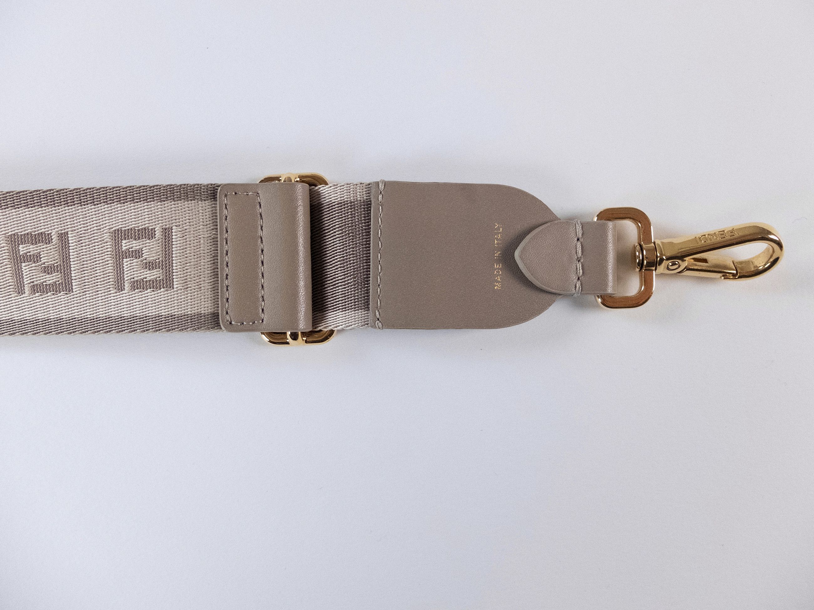 Fendi FENDI Strap You gray leather & canvas bag strap Size ONE SIZE - 7 Thumbnail