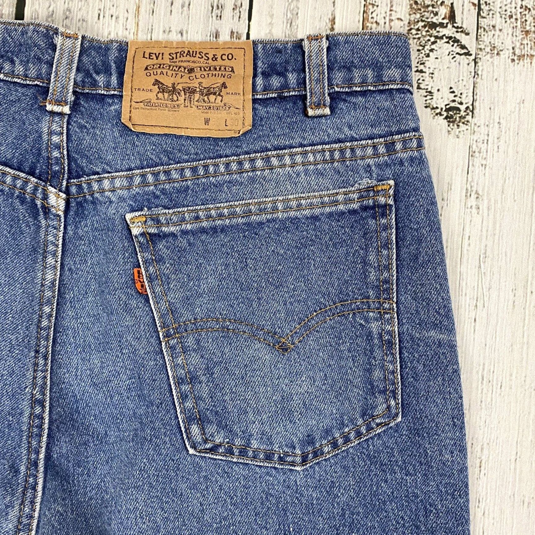 Levi's VINTAGE LEVI'S 517 SLIM BOOTCUT JEANS 1980s Men's Blue 36x28 Size US 36 / EU 52 - 2 Thumbnail