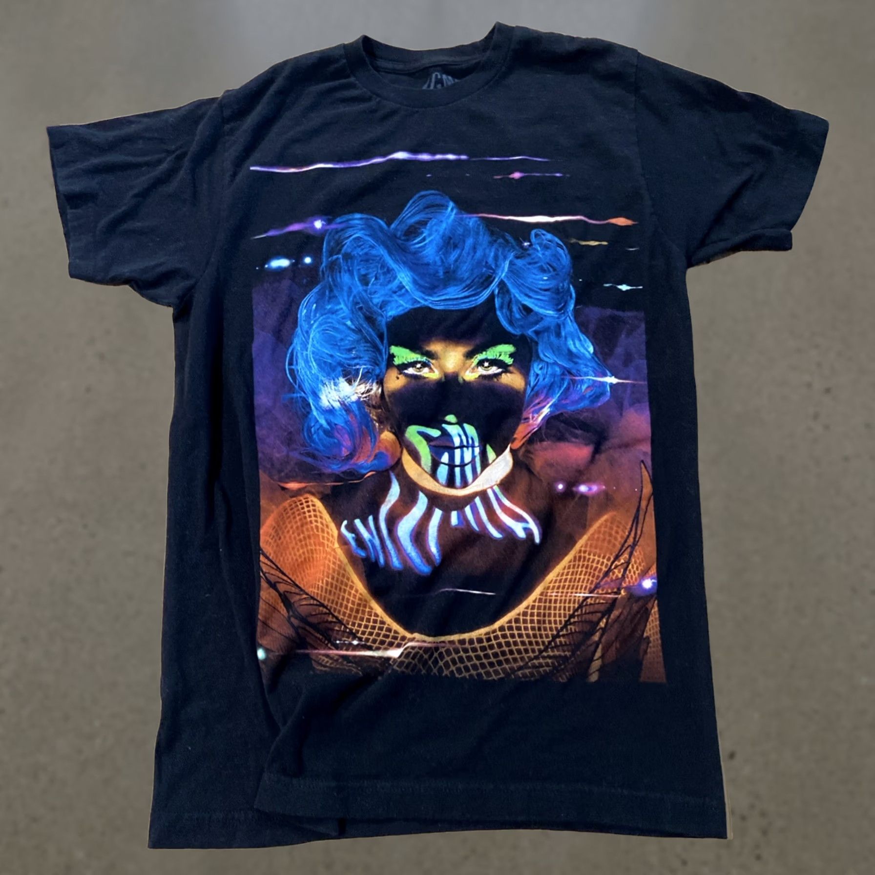 Vintage VINTAGE Lady Gaga Mens T-Shirt Black M 100% Cotton Short Sleeve Enigma Vegas Graphic Music Crew Neck Shirt Mens Size US M / EU 48-50 / 2 - 1 Thumbnail