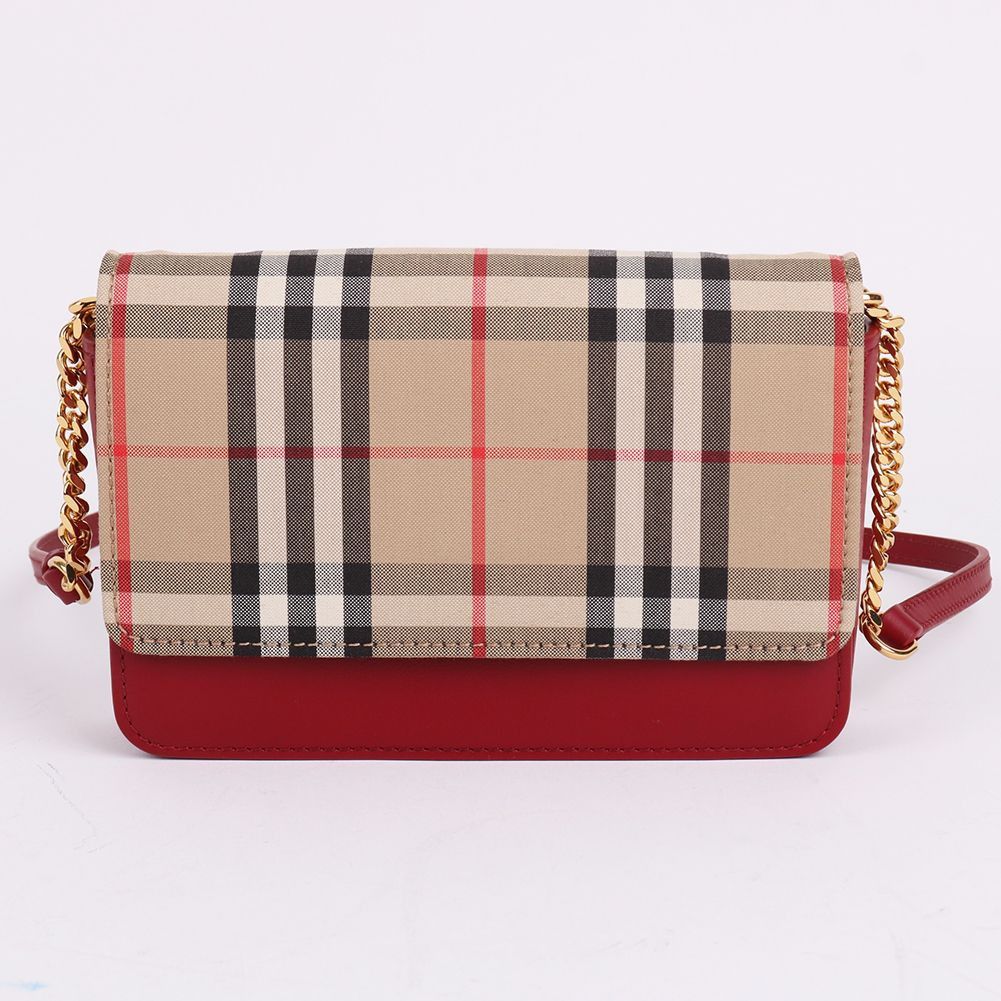 Burberry Vintage Check Red Mini Chain Shoulder Bag Size ONE SIZE - 1 Thumbnail