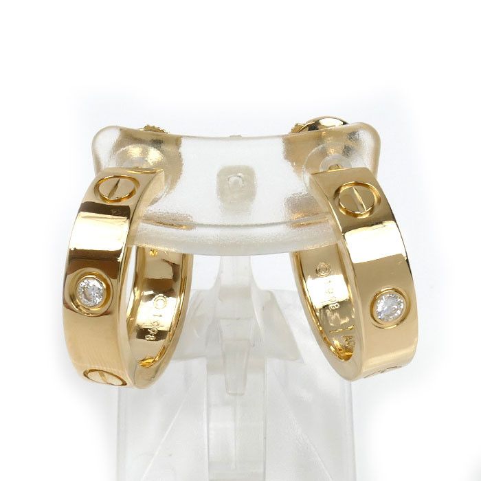Cartier Cartier Cartier Love Au750 Diamond Earrings Precious Metal Earrings B8017500 DUTY FREE for USA Size ONE SIZE - 1 Thumbnail