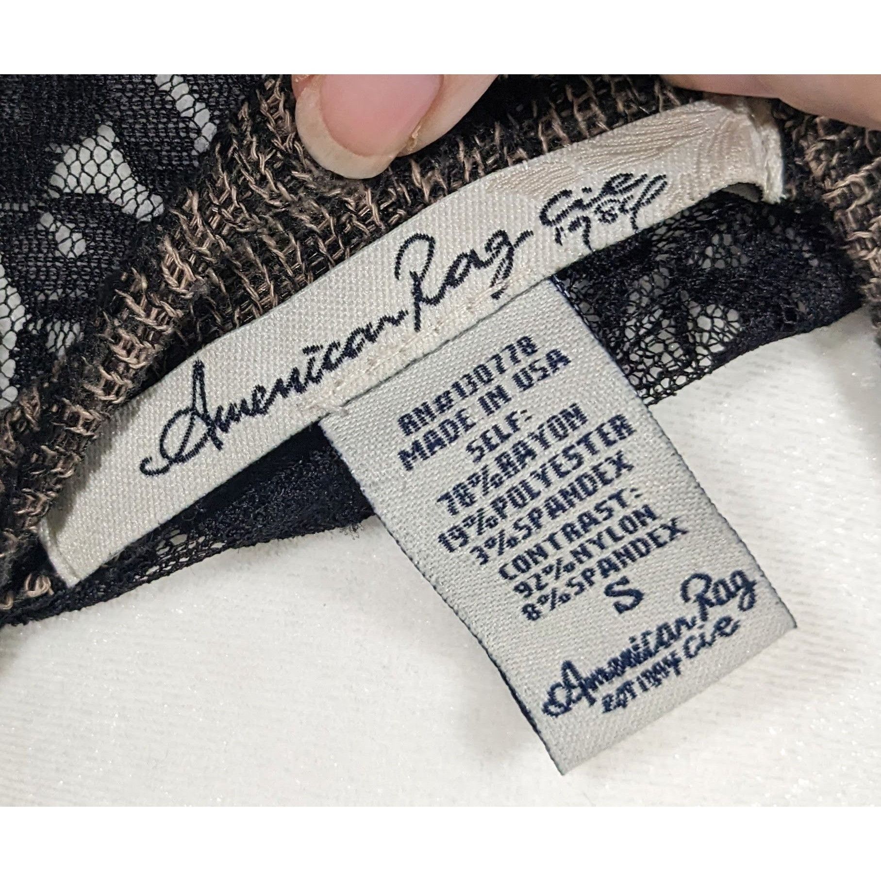 American Rag Retro Preppy Black And Brown Lace Cardigan by American Rag Size S / US 4 / IT 40 - 10 Thumbnail