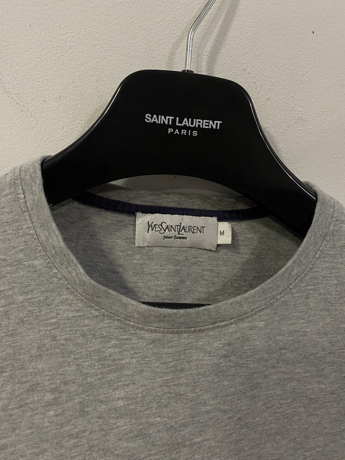 Yves Saint Laurent Grey YSL T-Shirt Double Layer Size US M / EU 48-50 / 2 - 4 Thumbnail