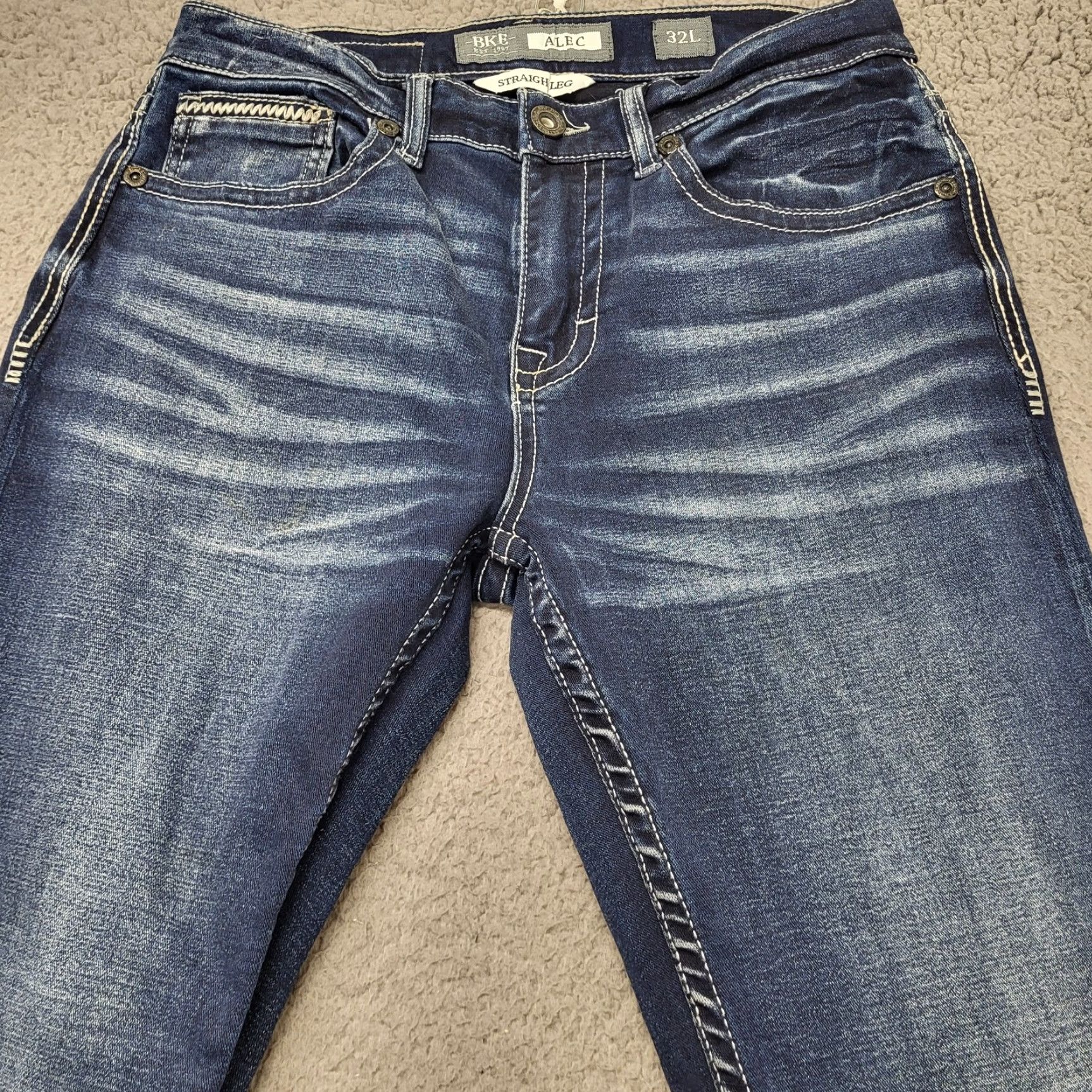 Vintage BKE Alec Straight Stretch Jean Mens Size 32x34 Light Low Rise Denim Actual 30x34 Size US 32 / EU 48 - 6 Thumbnail