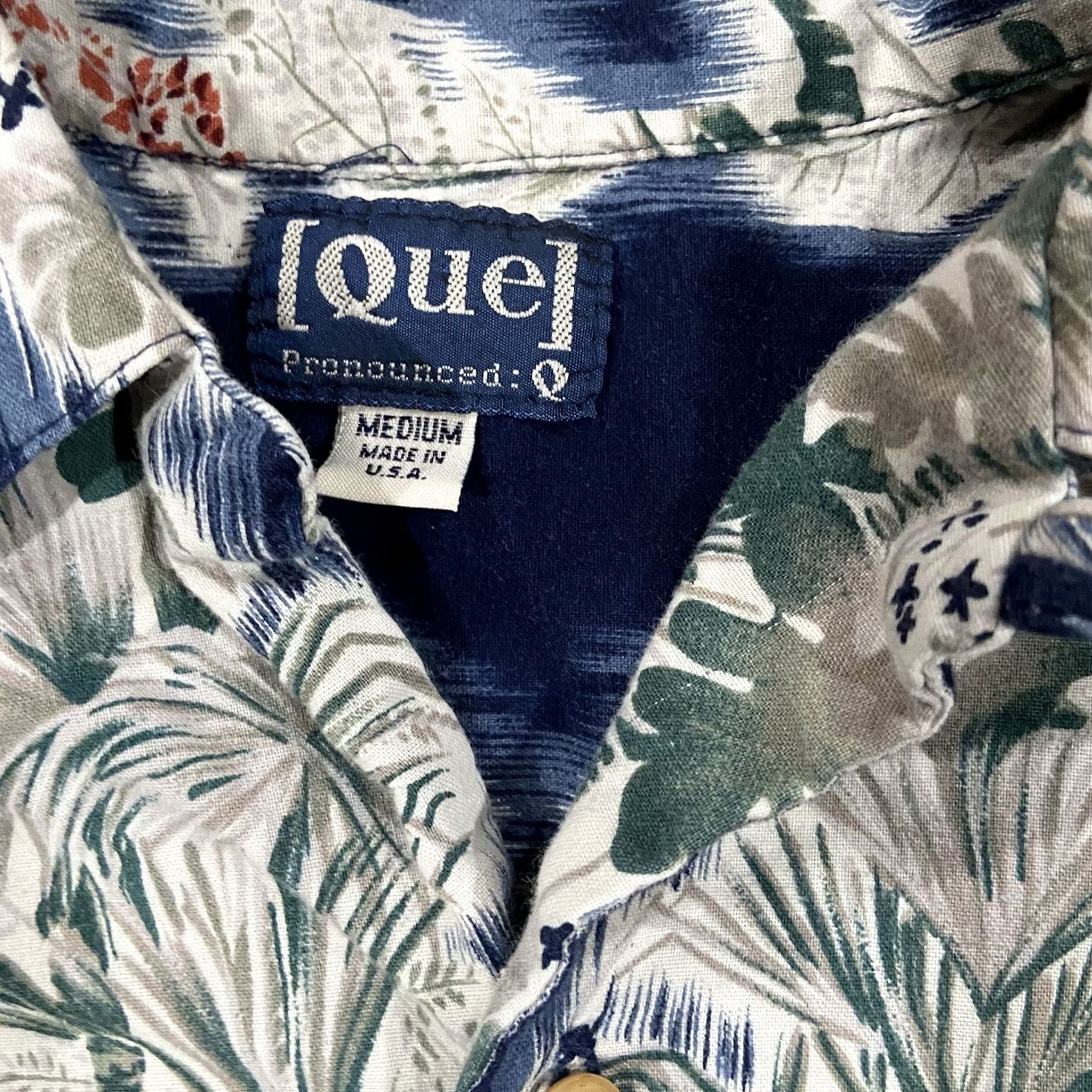 Vintage VINTAGE QUE HAWAIIAN SHIRT MENS MEDIUM BLUE CHECK PALM TREES MADE IN USA BUTTON UP Shirt Men's Blue Check Hawaiian Beach Aloha 90s Womens? Size US M / EU 48-50 / 2 - 3 Thumbnail