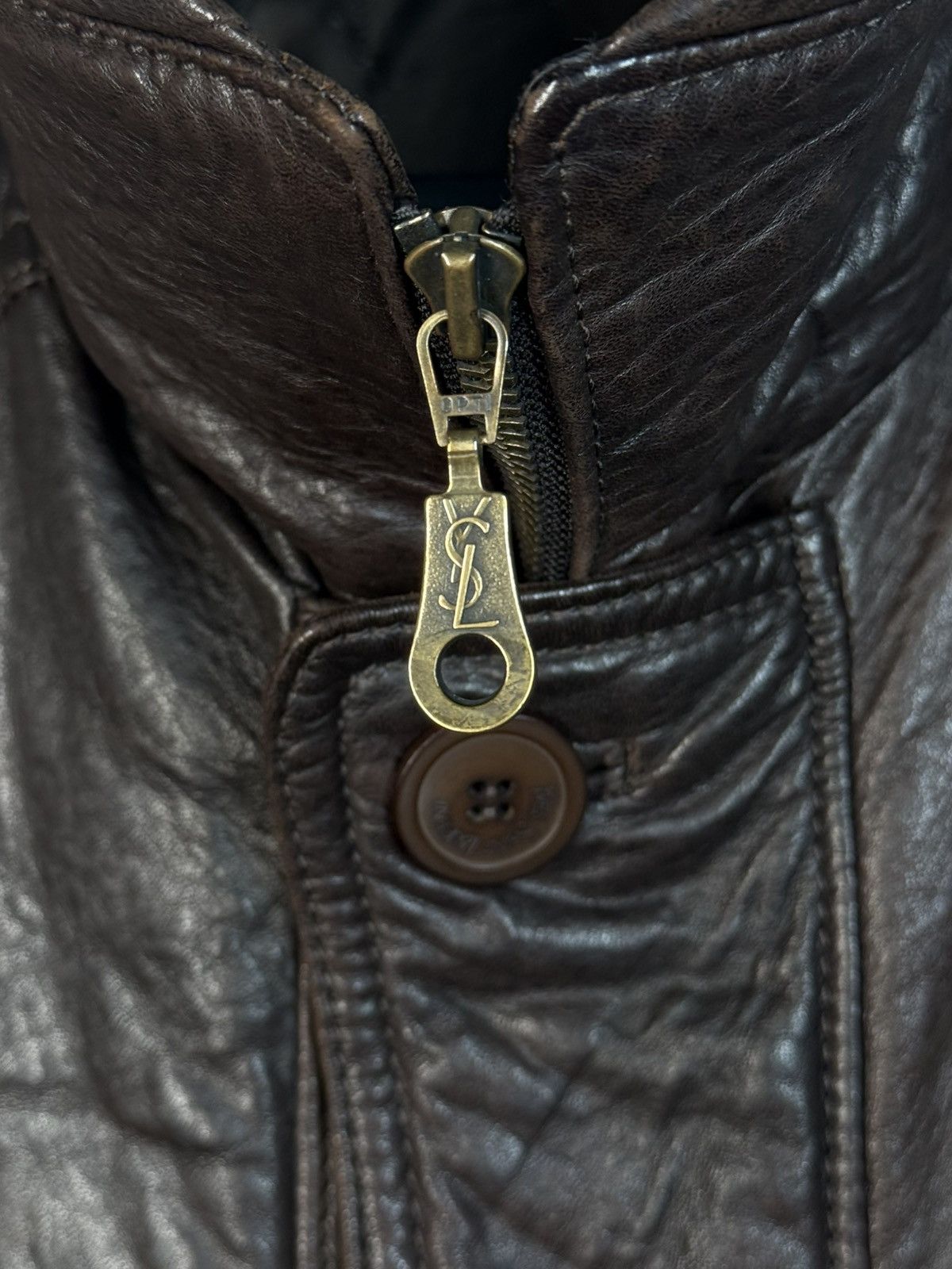 Yves Saint Laurent 90s Napa Leather YSL Jacket Soft Brown Warm Coat Long Size US L / EU 52-54 / 3 - 8 Thumbnail