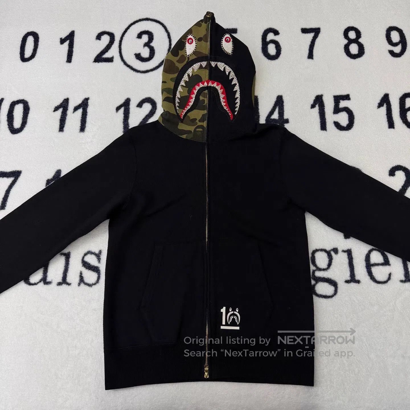 Bape Black Camo Shark Hoodie with Zip Front. Size US M / EU 48-50 / 2 - 1 Thumbnail