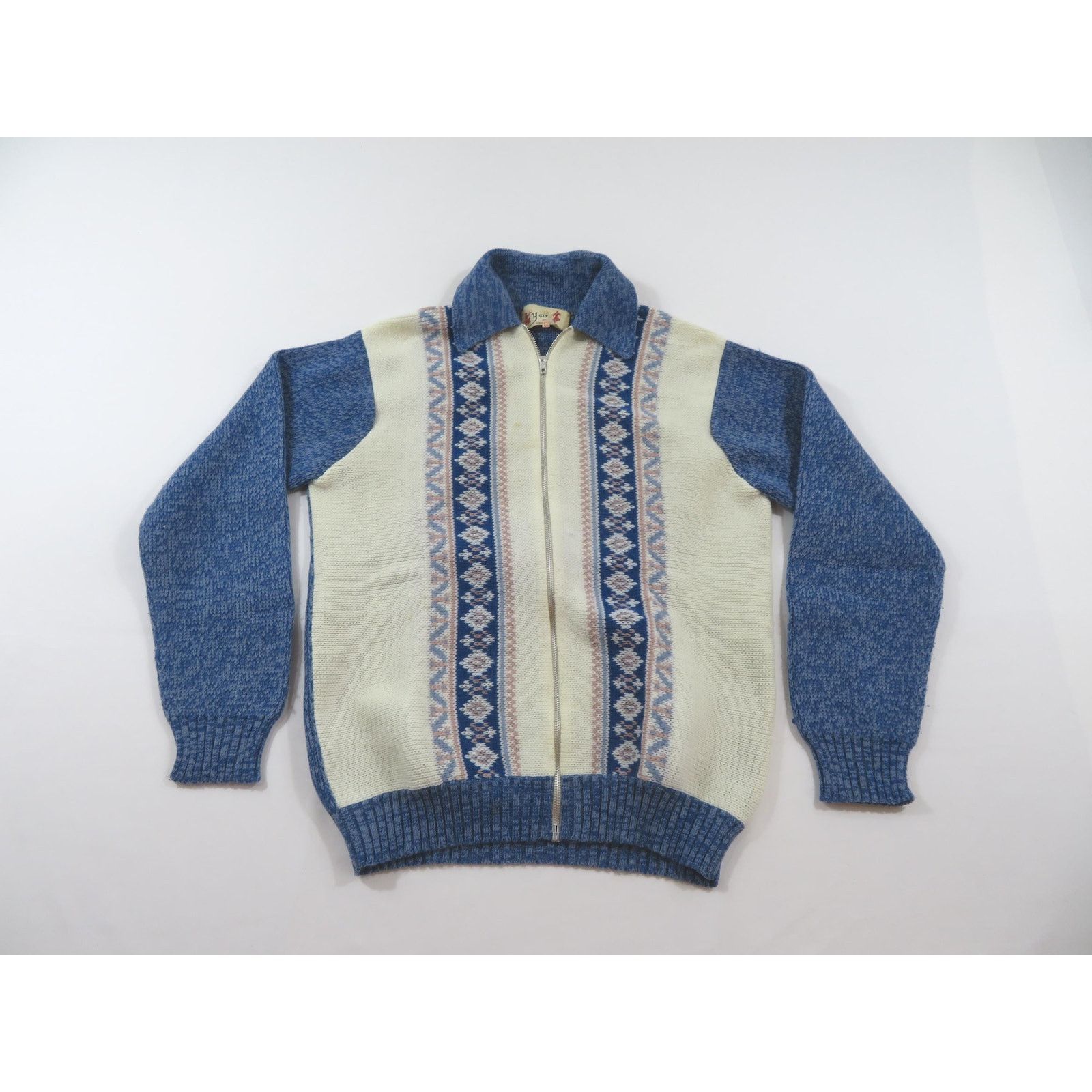 Other YATX Cardigan Sweater Blue and Beige Sz 40 Vintage Size US M / EU 48-50 / 2 - 1 Thumbnail