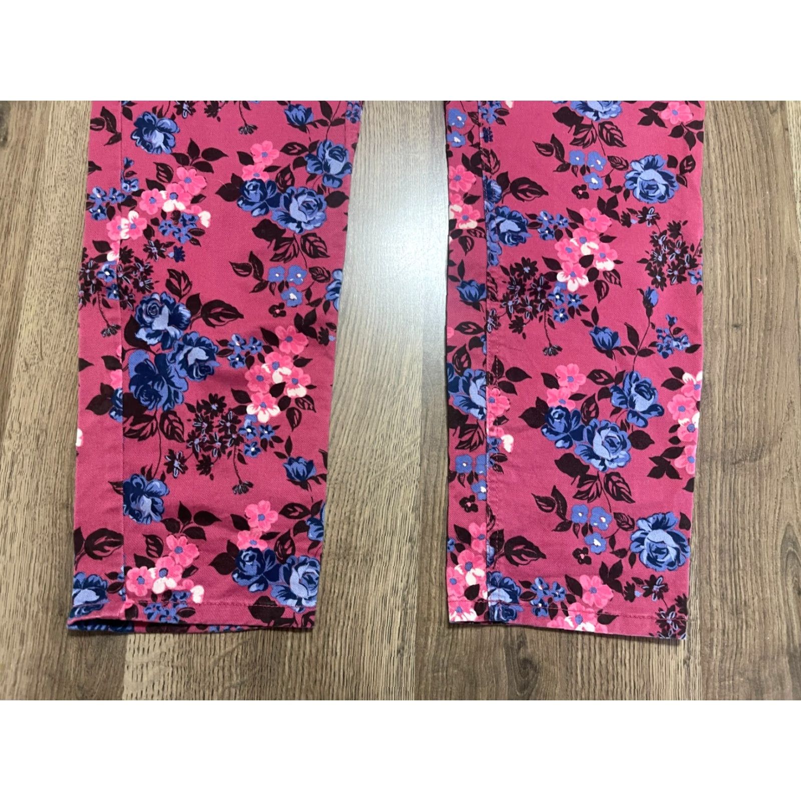 Vintage Love Nation Jeans Women's 16 Floral Skinny Denim Pink Blue Black White Regular Size 16 Inseam 29.5 in Class: Jeans Womens Size 38" / US 16 / IT 52 - 3 Thumbnail