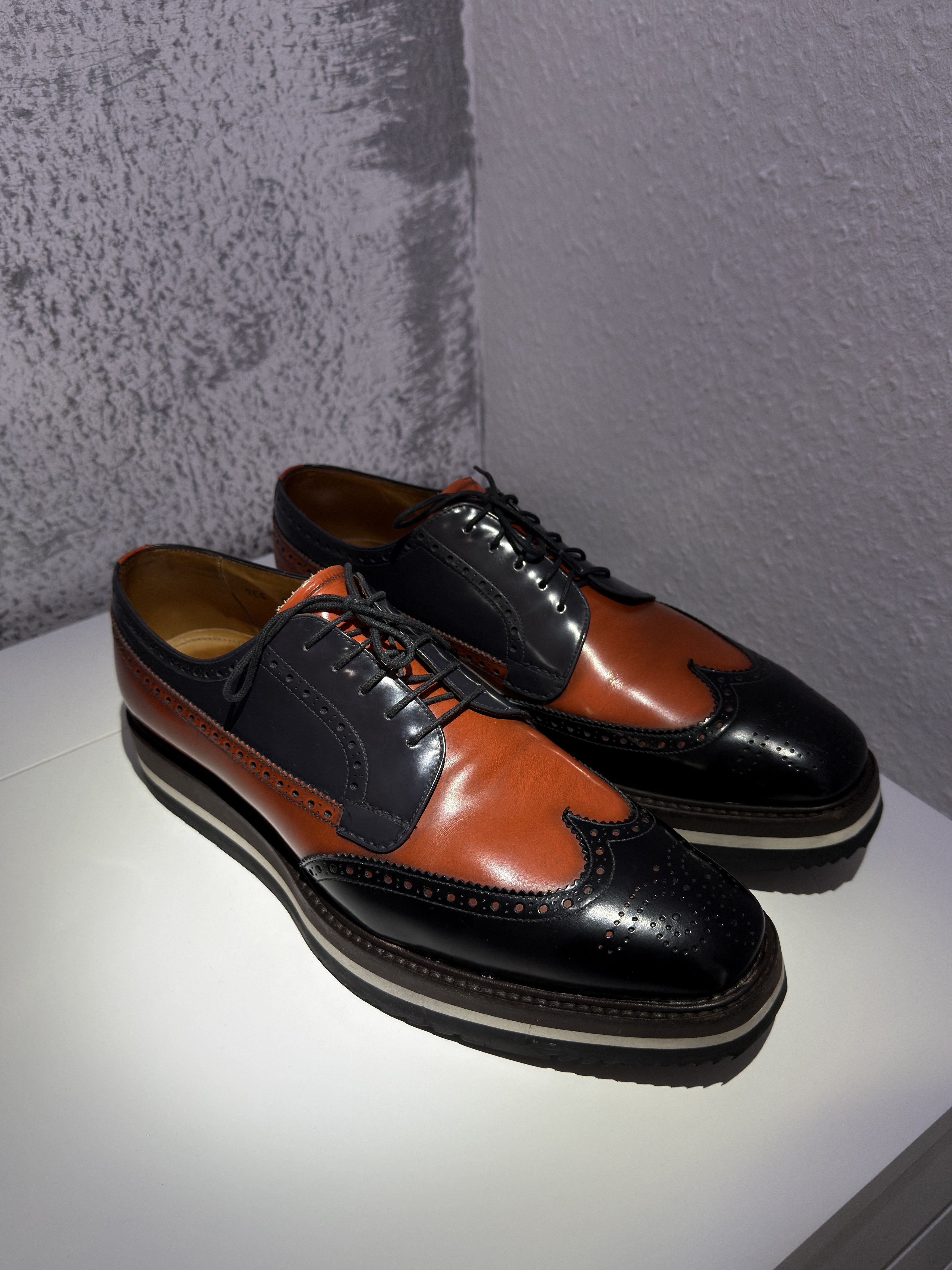 Prada Prada SS11 Runway Platform Brogues "Creeper" - Black/Cognac Size US 11 / EU 44 - 1 Thumbnail