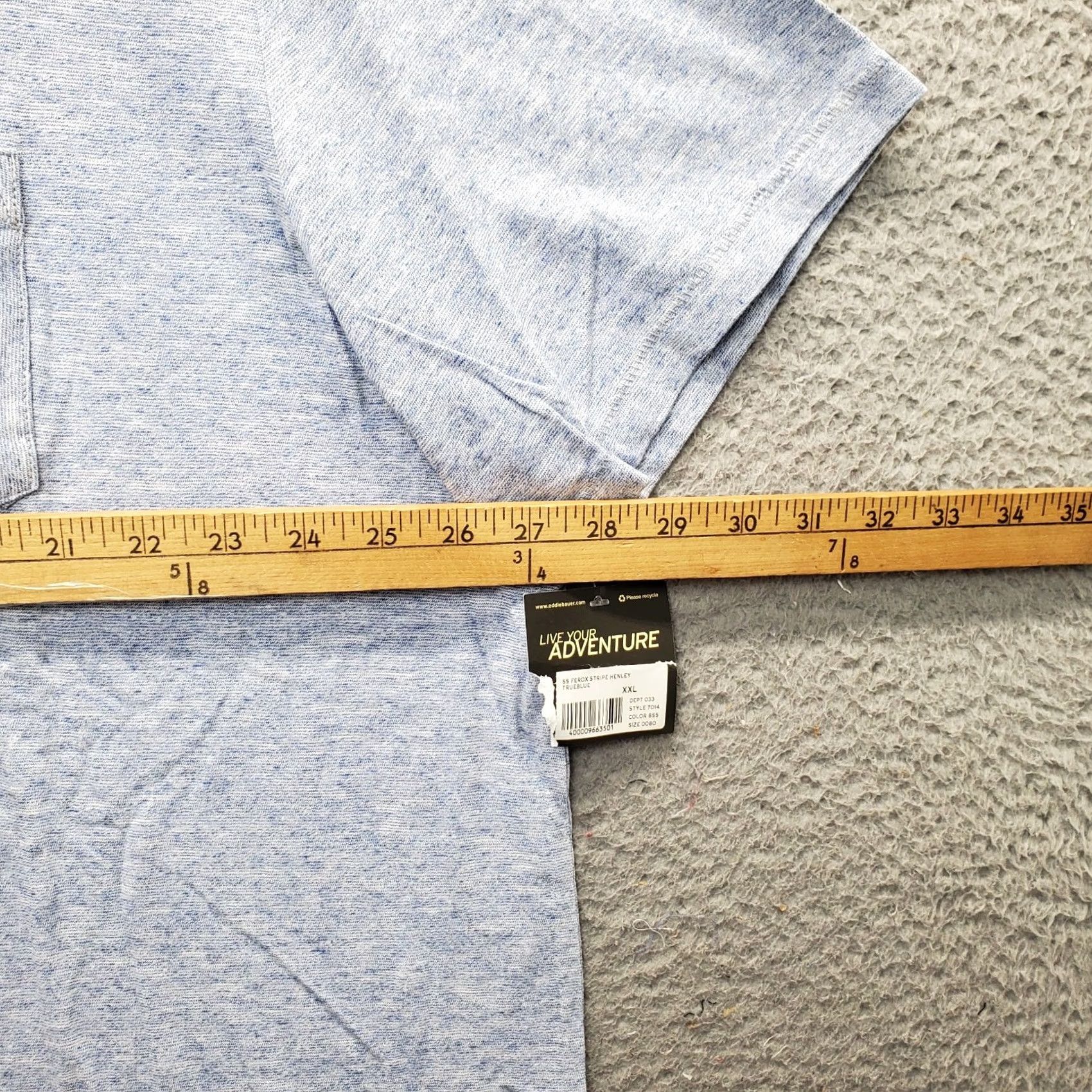 Eddie Bauer Eddie Bauer Henley Shirt Men 2XL Blue Chest Pocket Short Sleeve Outdoor Pullover Size US XXL / EU 58 / 5 - 4 Thumbnail