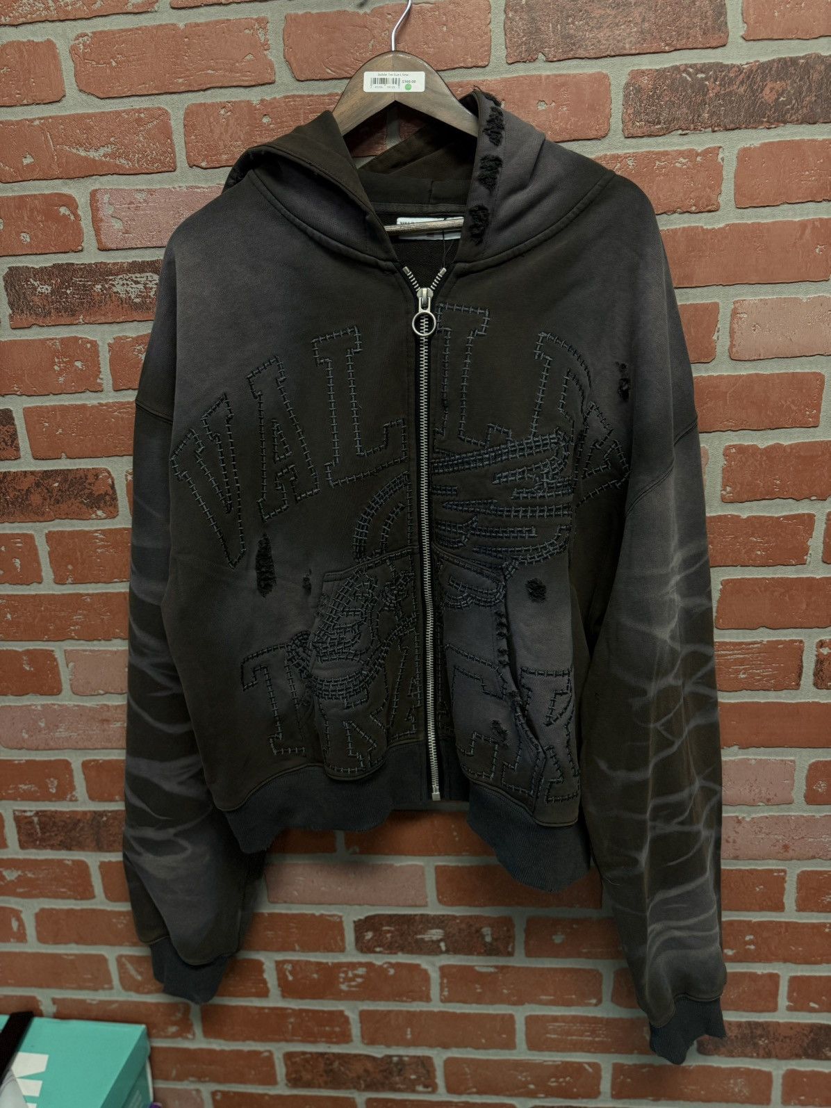 Vale Vale Valley Blacl Hoodie Zip Up Fade Distressed Size L Size US L / EU 52-54 / 3 - 2 Thumbnail