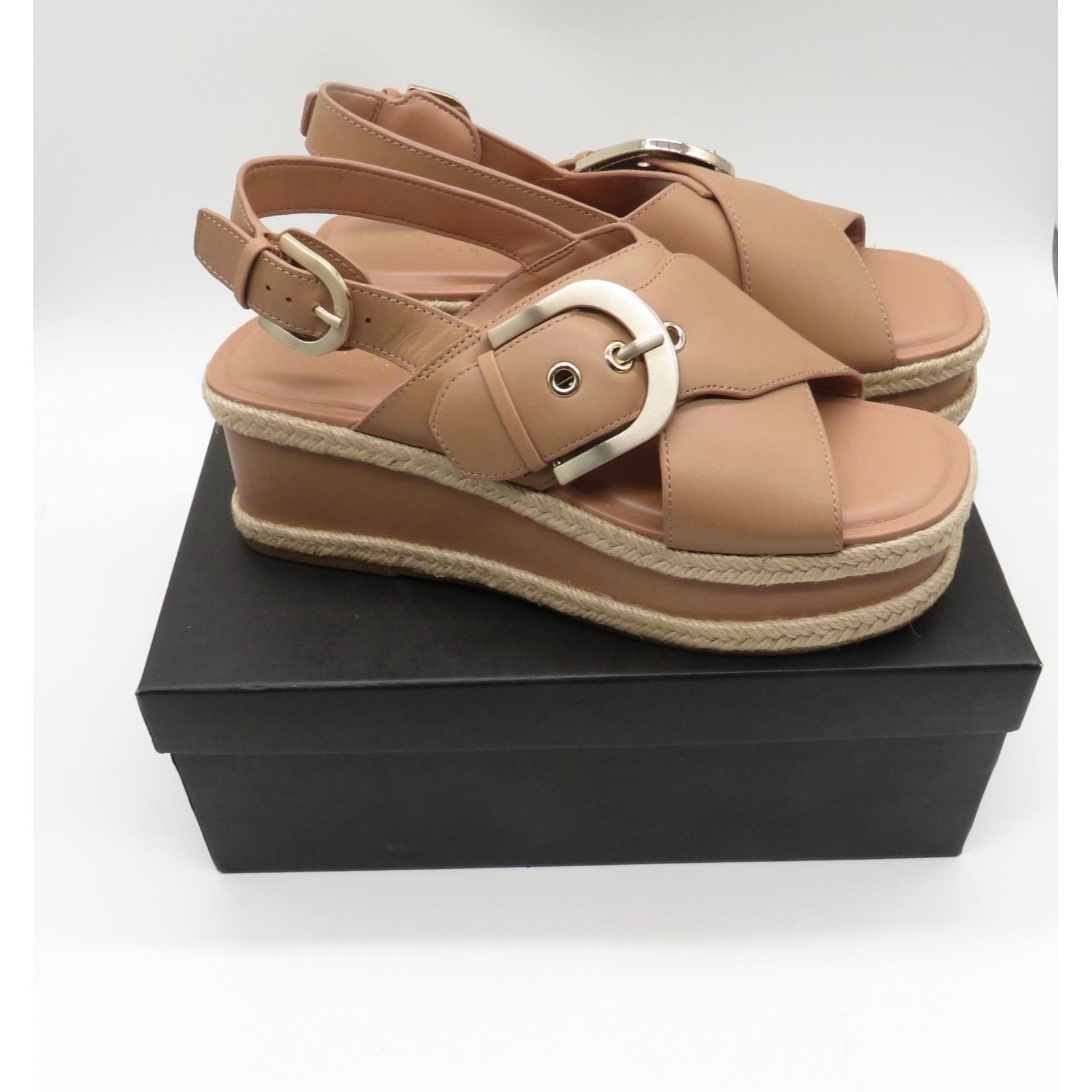 Other Marc Fisher Women's Espadrille Sandals Tan Faux Leather Adju Size US 7 / IT 37 - 1 Thumbnail