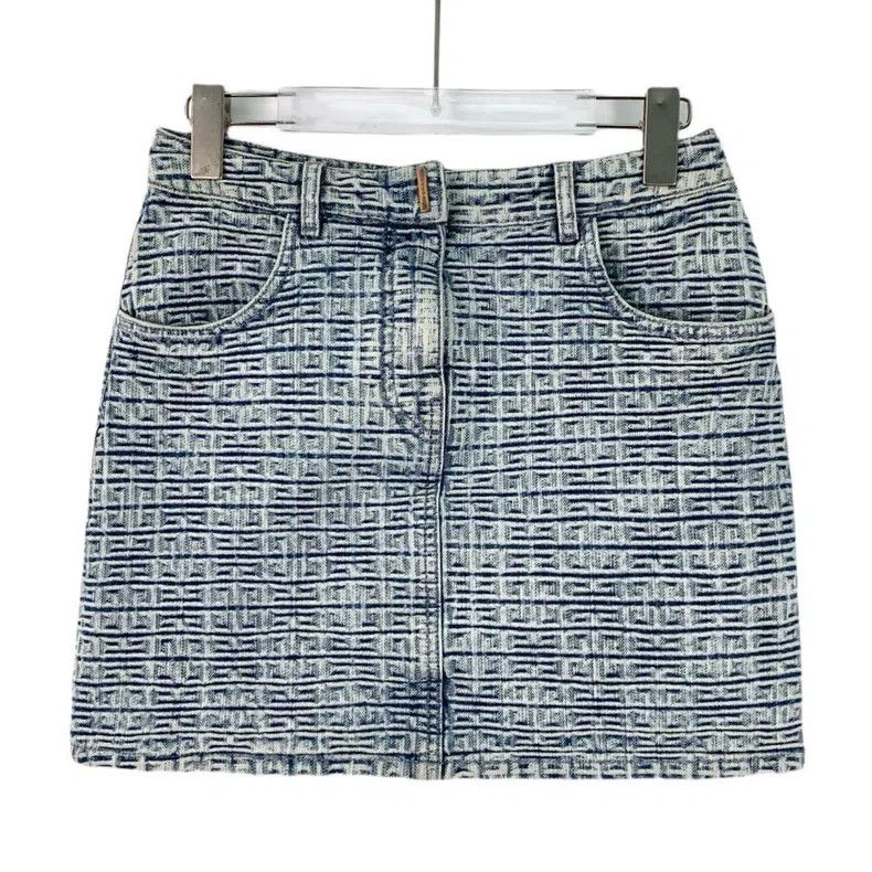 Givenchy Givenchy Light Blue Logo Monogram Cotton Casual Denim Skir Size 37" - 1 Thumbnail