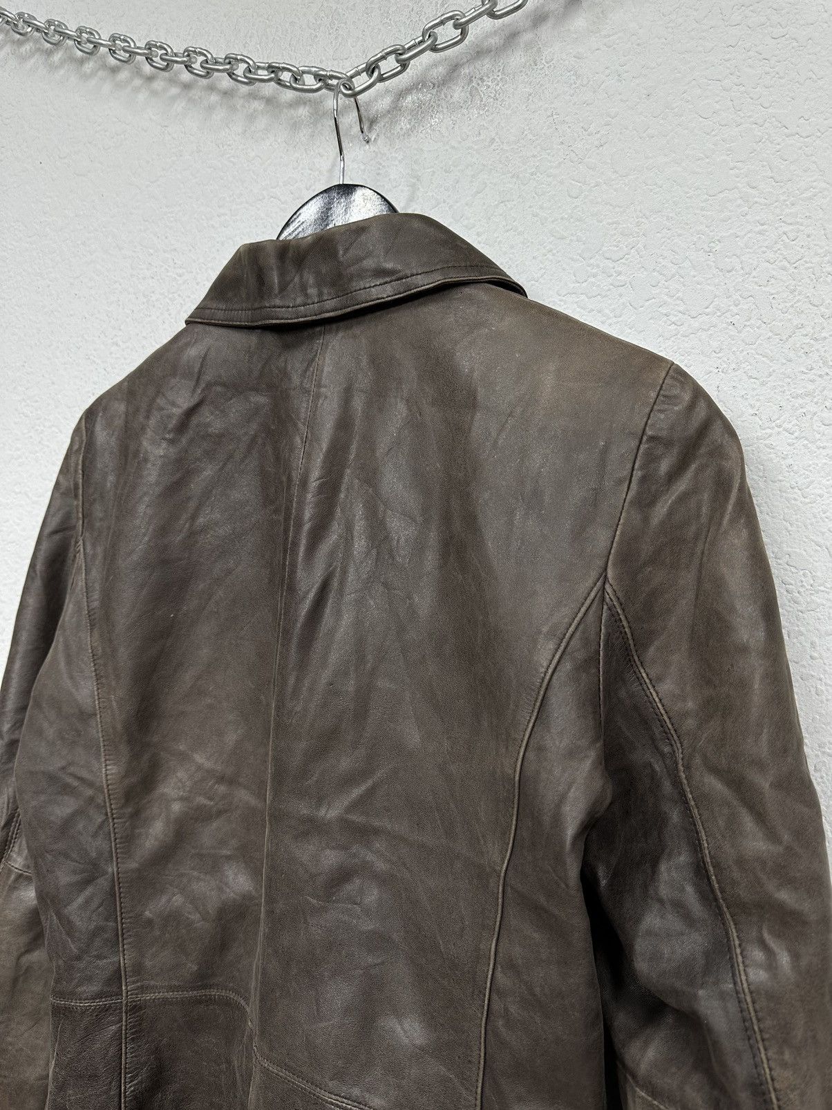 Junya Watanabe Vintage Leather Metal Zip Cropped Japan Jacket Moto Biker Size S / US 4 / IT 40 - 12 Thumbnail