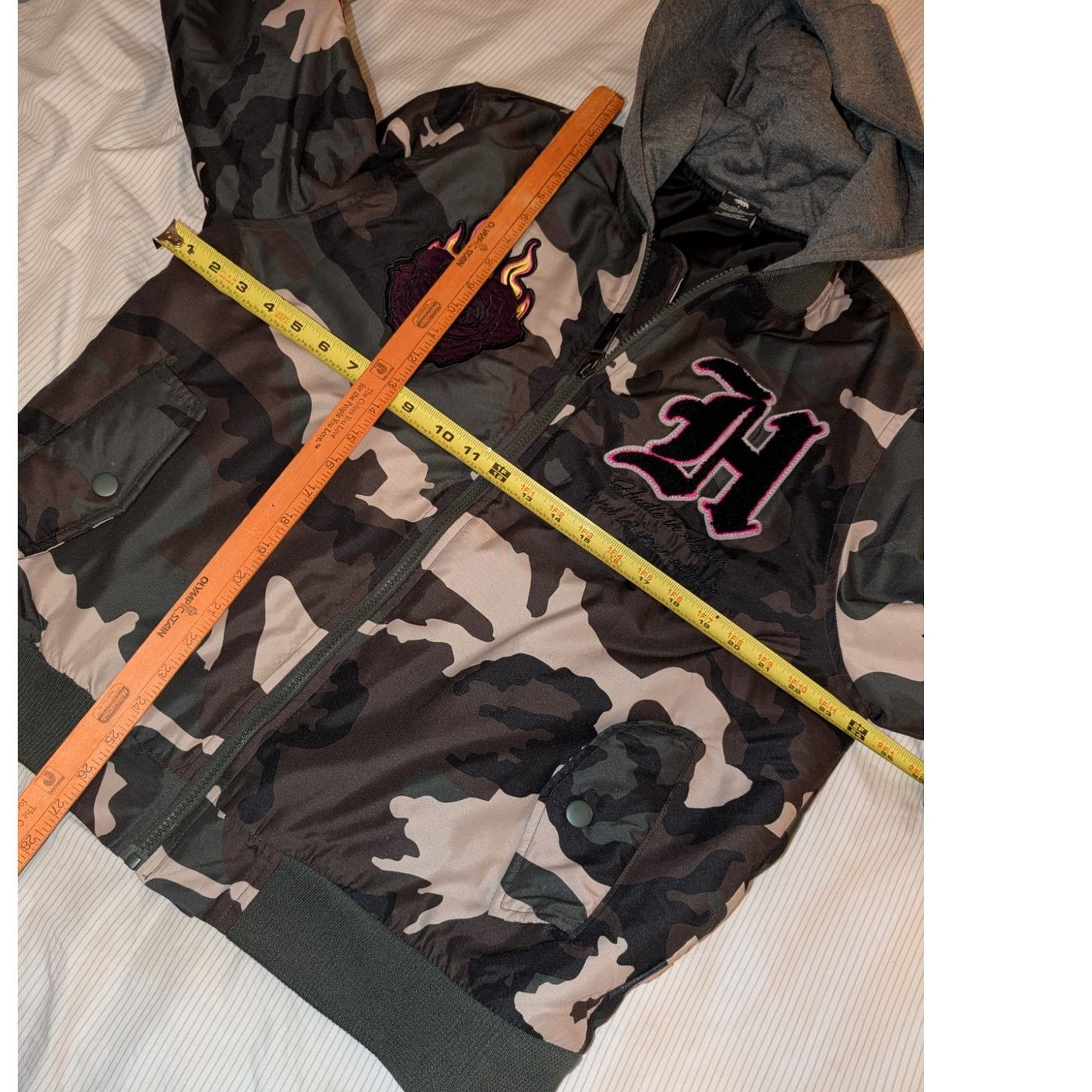 Ring Of Fire Ring of Fire Camo Fleece Hooded Bomber Jacket Size Large Size US L / EU 52-54 / 3 - 5 Thumbnail