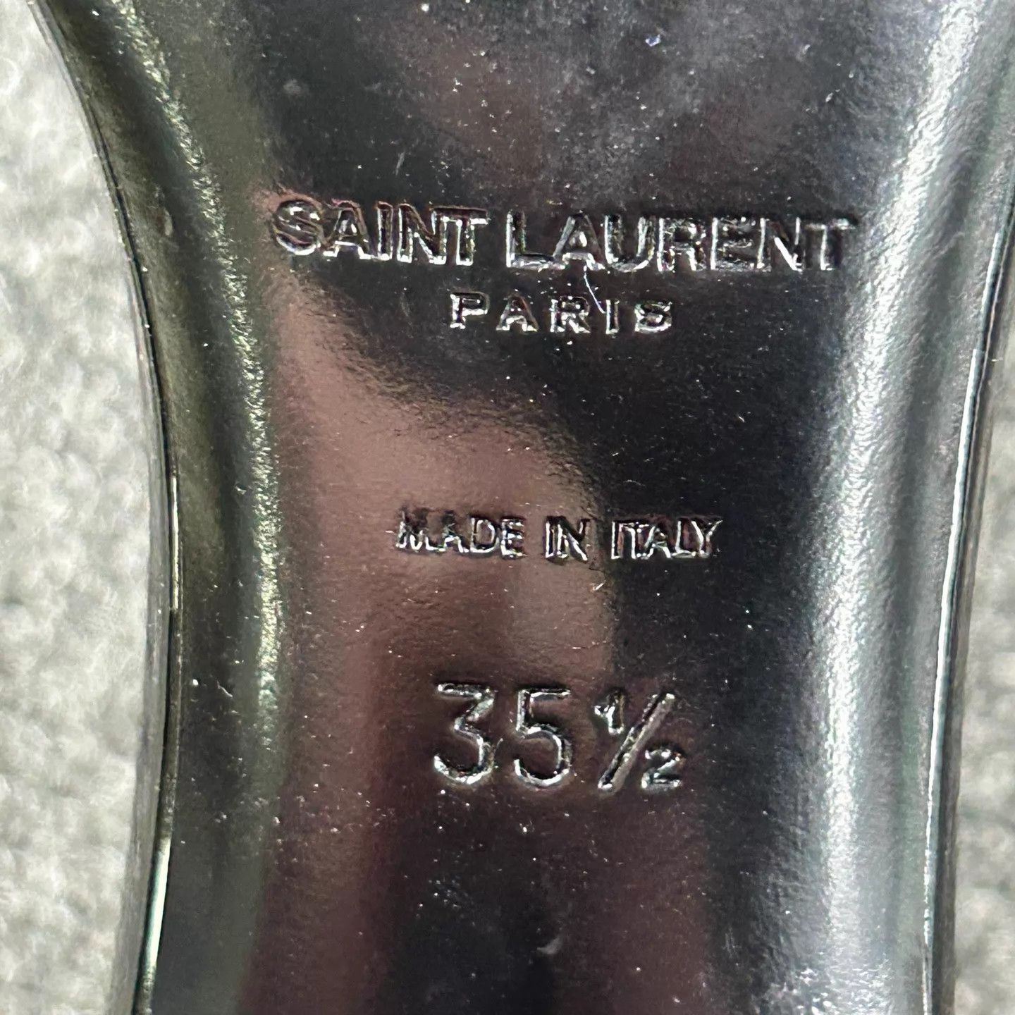 Yves Saint Laurent YSL black one-strap block heel sandals 35.5 Size US 5 / IT 35 - 7 Thumbnail
