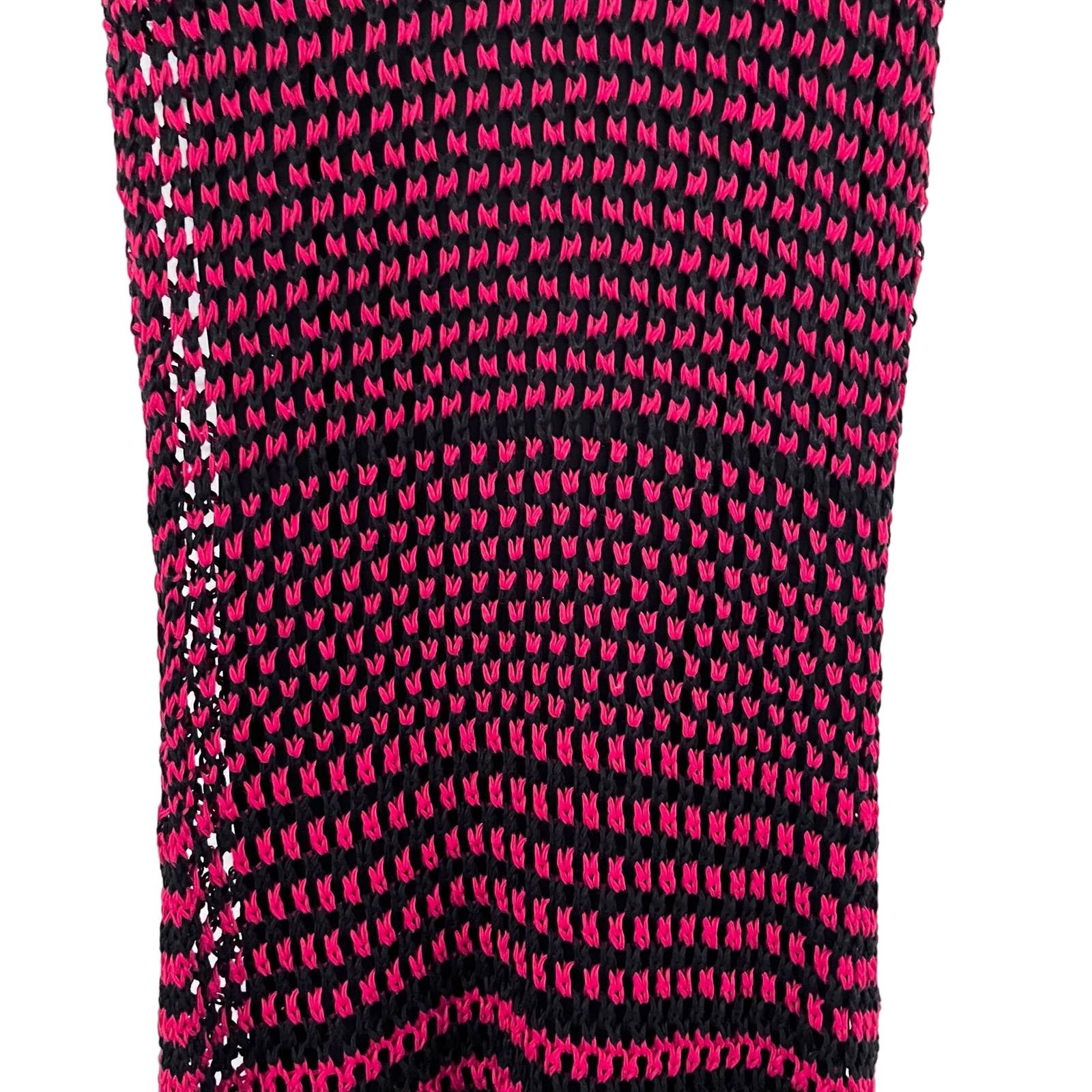Zara Zara Studio Red Black Linen Maxi Long Knit Crochet Dress Size M / US 6-8 / IT 42-44 - 15 Thumbnail