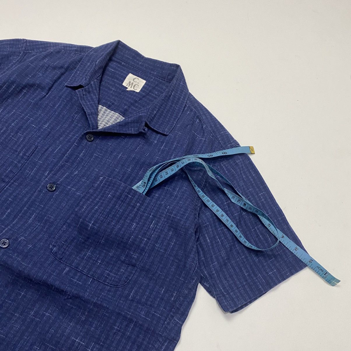 Designer × Other 1990s Coen - Indigo material open collar shirt Size US S / EU 44-46 / 1 - 5 Thumbnail