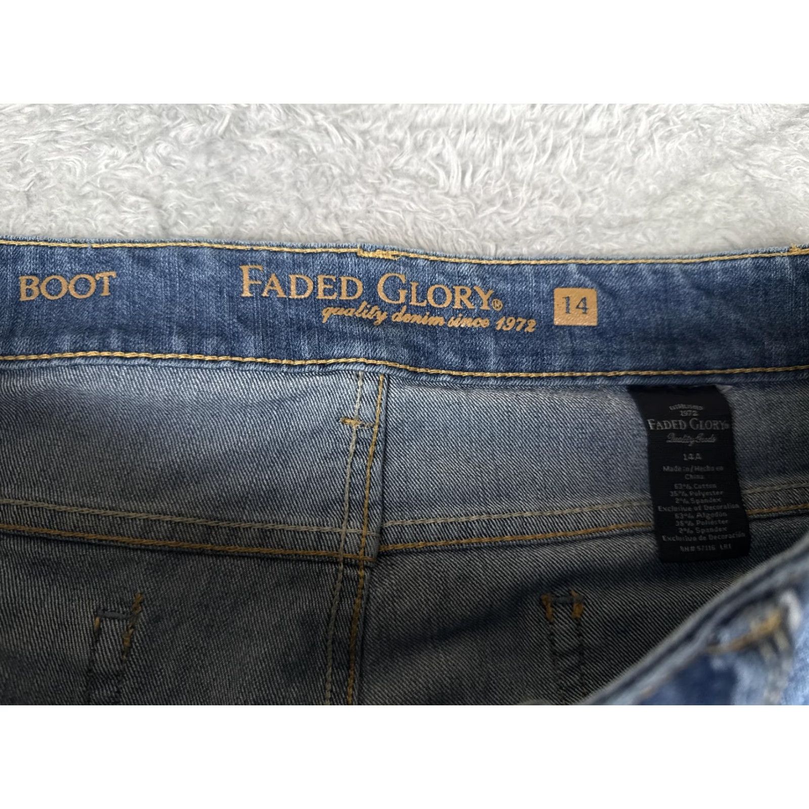 Faded Glory Faded Glory Jeans Womens Bootcut 14 Blue Medium Wash Mid Rise Stretch Denim 34x31 Size 36" / US 14 / IT 50 - 6 Thumbnail
