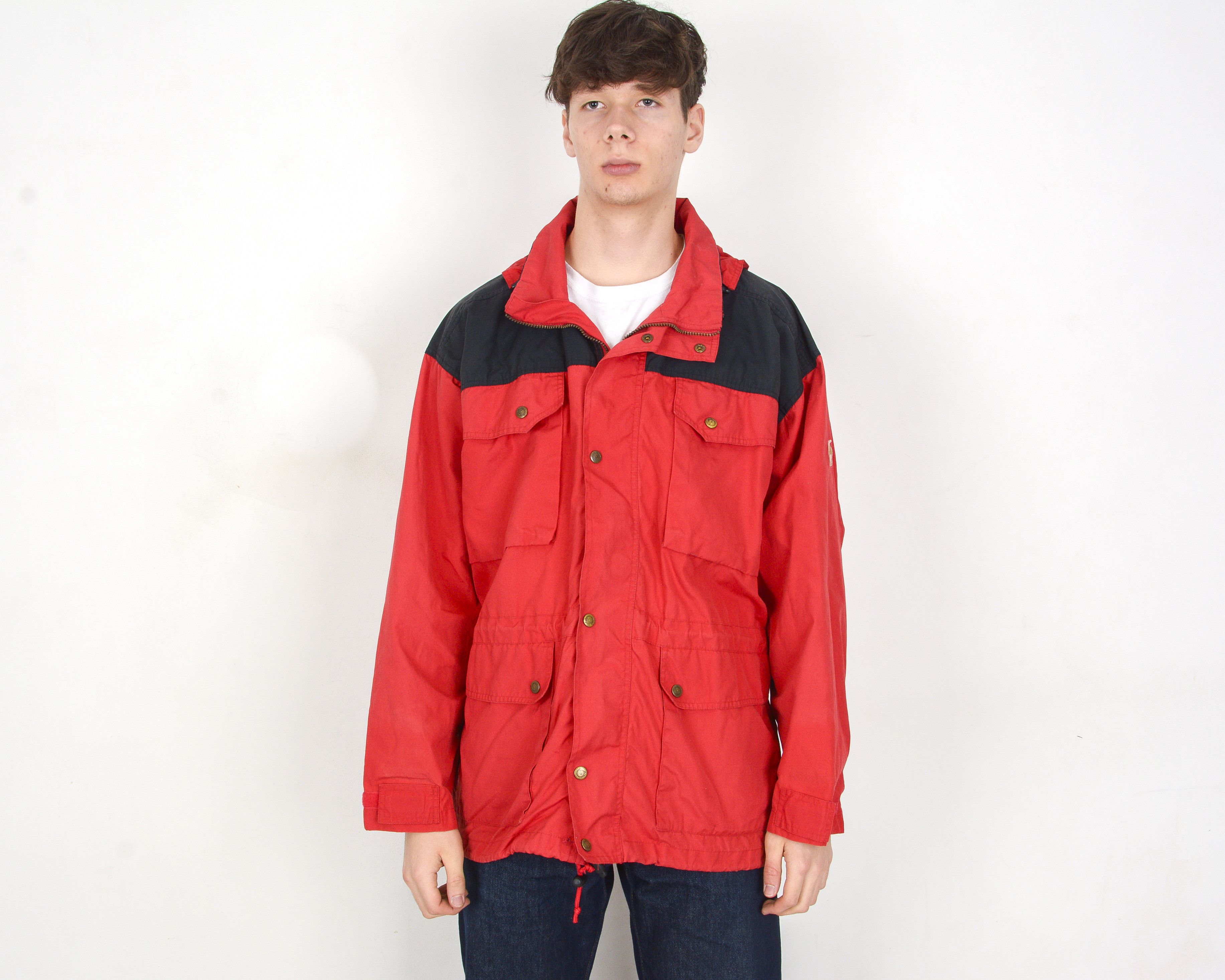 Fjallraven Vintage Men's L Jacket Rain Coat Hidden Hood Parka Size US L / EU 52-54 / 3 - 1 Thumbnail