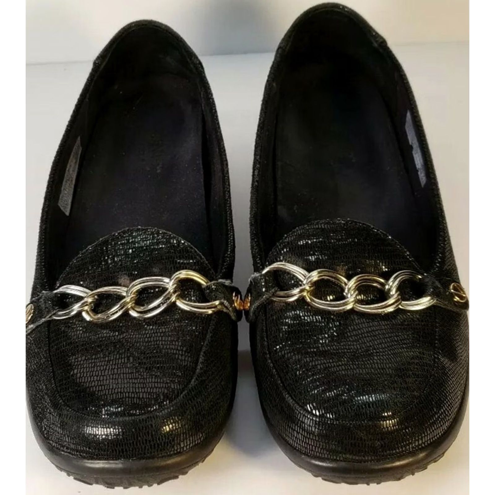 Vionic Vionic Alda Loafer Women's Black Leather Chain Ornament Size 6.5M Size US 7 / IT 37 - 3 Thumbnail