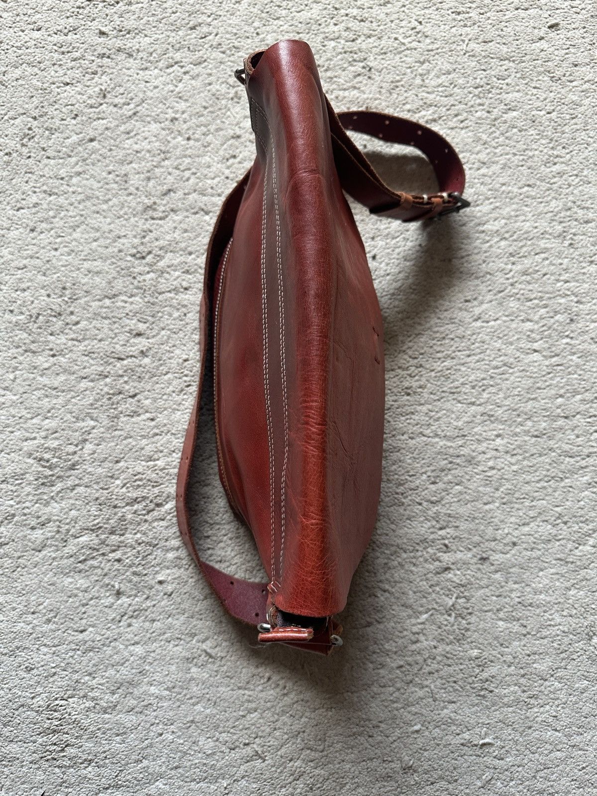 Comme des Garcons Homme Vintage Japan made Red Leather Patina Sling Bag Size ONE SIZE - 3 Thumbnail