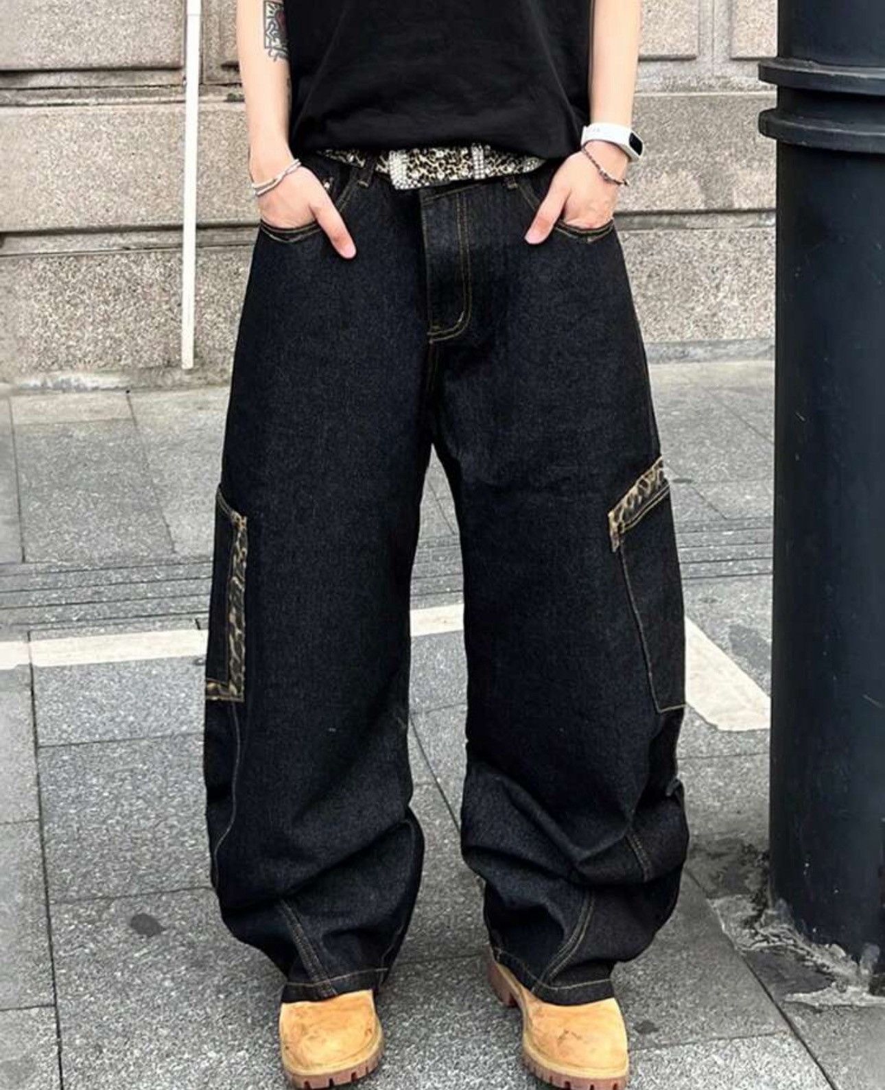Jean Fukuoka x Hioki Baggy Patcwork Wide Leg Jeans Size US 33 - 2 Thumbnail