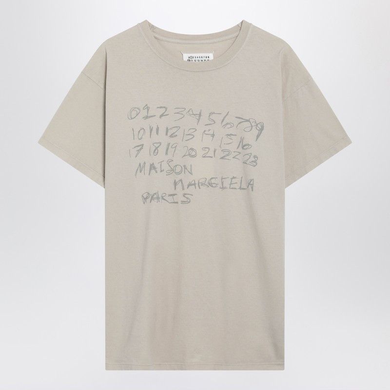 Maison Margiela Numeric Sand-Coloured Cotton T-Shirt