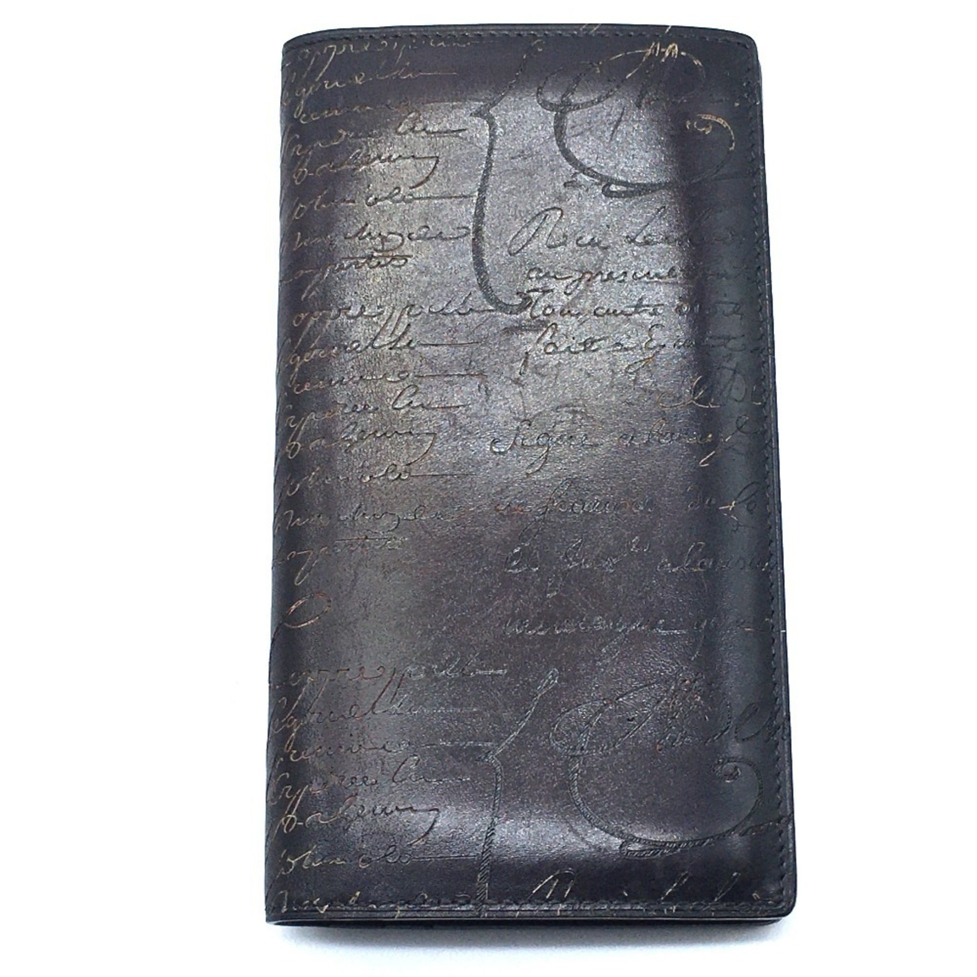Berluti Berlutti calligraphy Long Wallet Leather accessory Long wallet Folded wallet purple Dark Purple Based x Black Size ONE SIZE - 1 Thumbnail