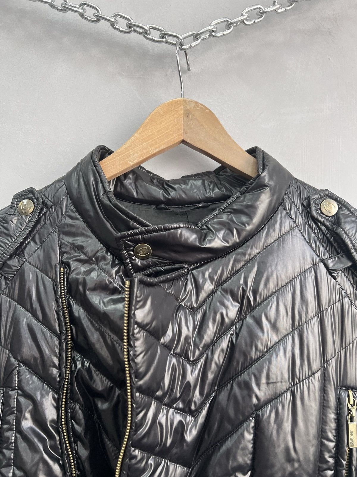 Designer VINTAGE BIKER ROBERTO CAVALLI JACKET LEATHER NYLON BONDAGE Size US XL / EU 56 / 4 - 7 Thumbnail