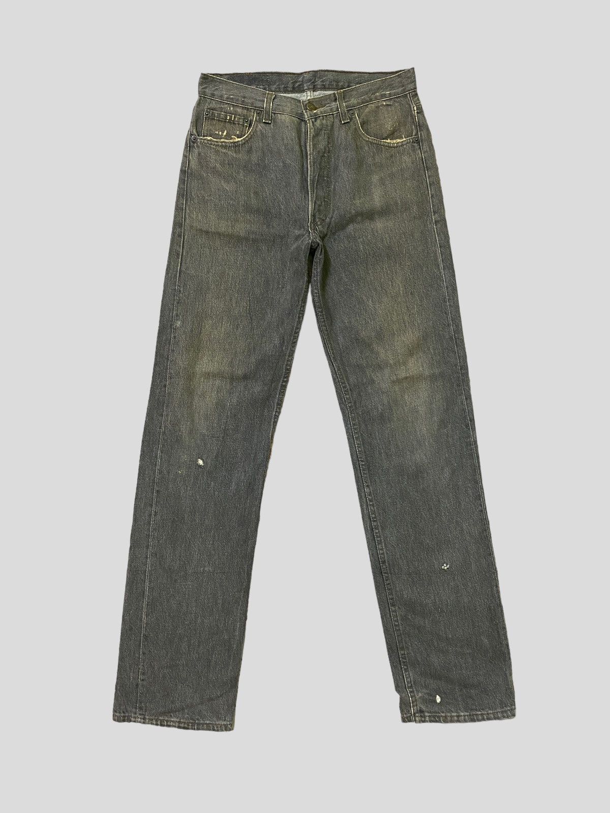 image of Vintage Levis 501 Red Tab Grey Distressed Jeans, Men's (Size 28)