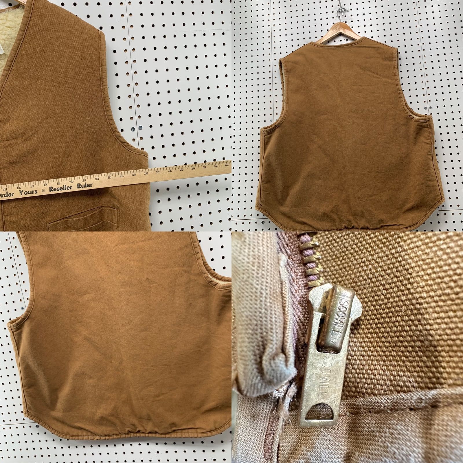 Carhartt VINTAGE Carhartt Vest Shirt Mens 2XL Tan Brown Canvas Sherpa 70s USA 6SV Bomber Workwear Casual Winter Fall Spring Mens Size US XXL / EU 58 / 5 - 10 Thumbnail
