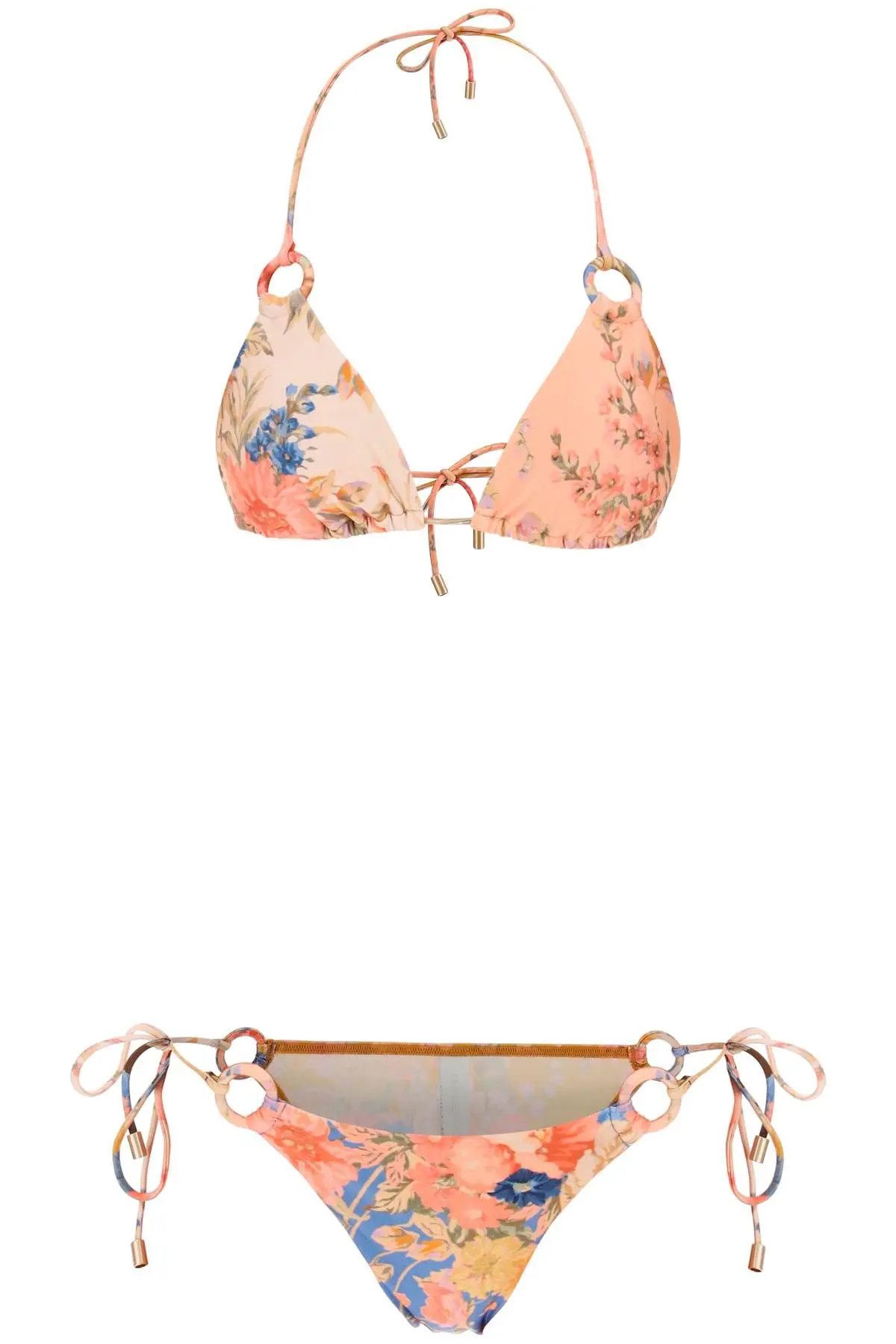 image of Zimmermann O1S22I1N1223 August Spliced Bikini Set In Beige, Women's (Size Small)