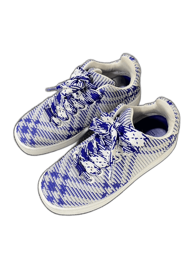 Burberry New Blue and White Check Sports Sneakers-yf Size US 10.5 / EU 43-44 - 1 Thumbnail