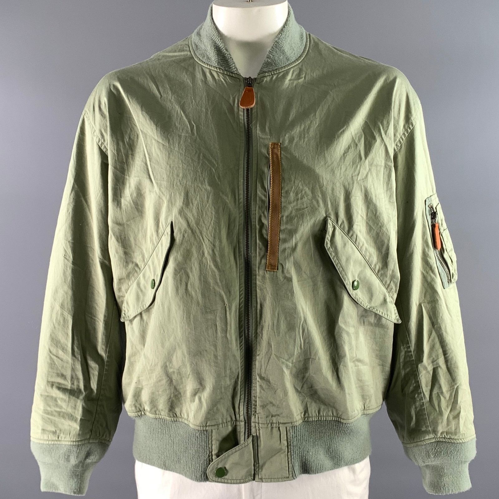 Beams Plus BEAMS PLUS Size XL Green Sage Cotton Bomber Jacket Size US XL / EU 56 / 4 - 1 Thumbnail
