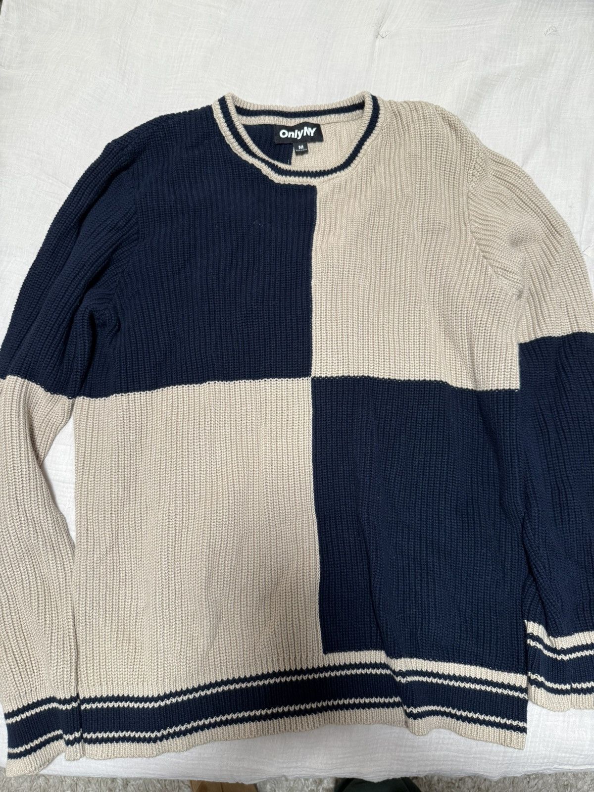 Only NY OnlyNY Block Print Knit Sweater Size US M / EU 48-50 / 2 - 2 Thumbnail