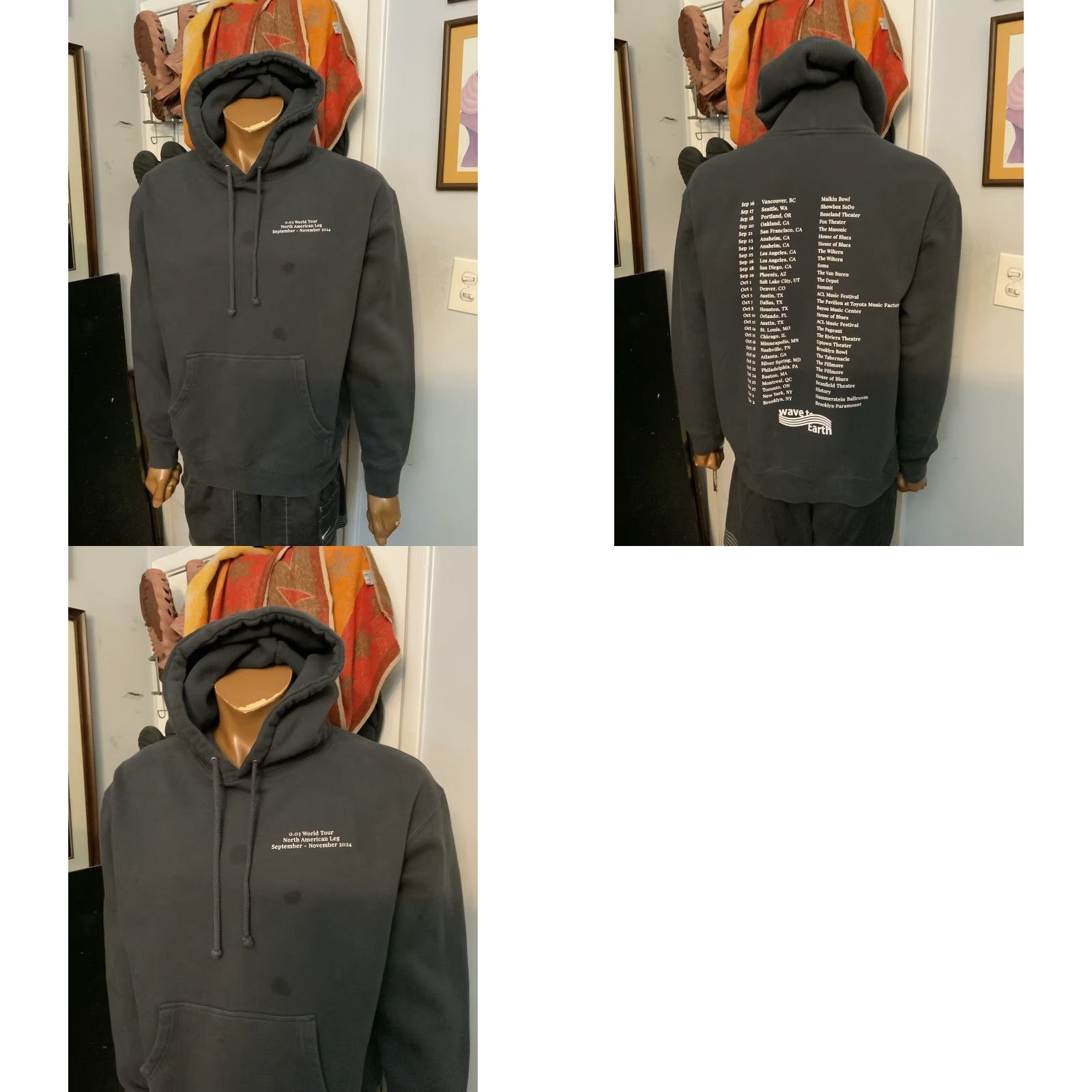 Vintage Wave To Earth Play With Earth 0.03 World Tour Official Merch Pullover Hoodie LG Gray Mens Large Size US L / EU 52-54 / 3 - 9 Thumbnail