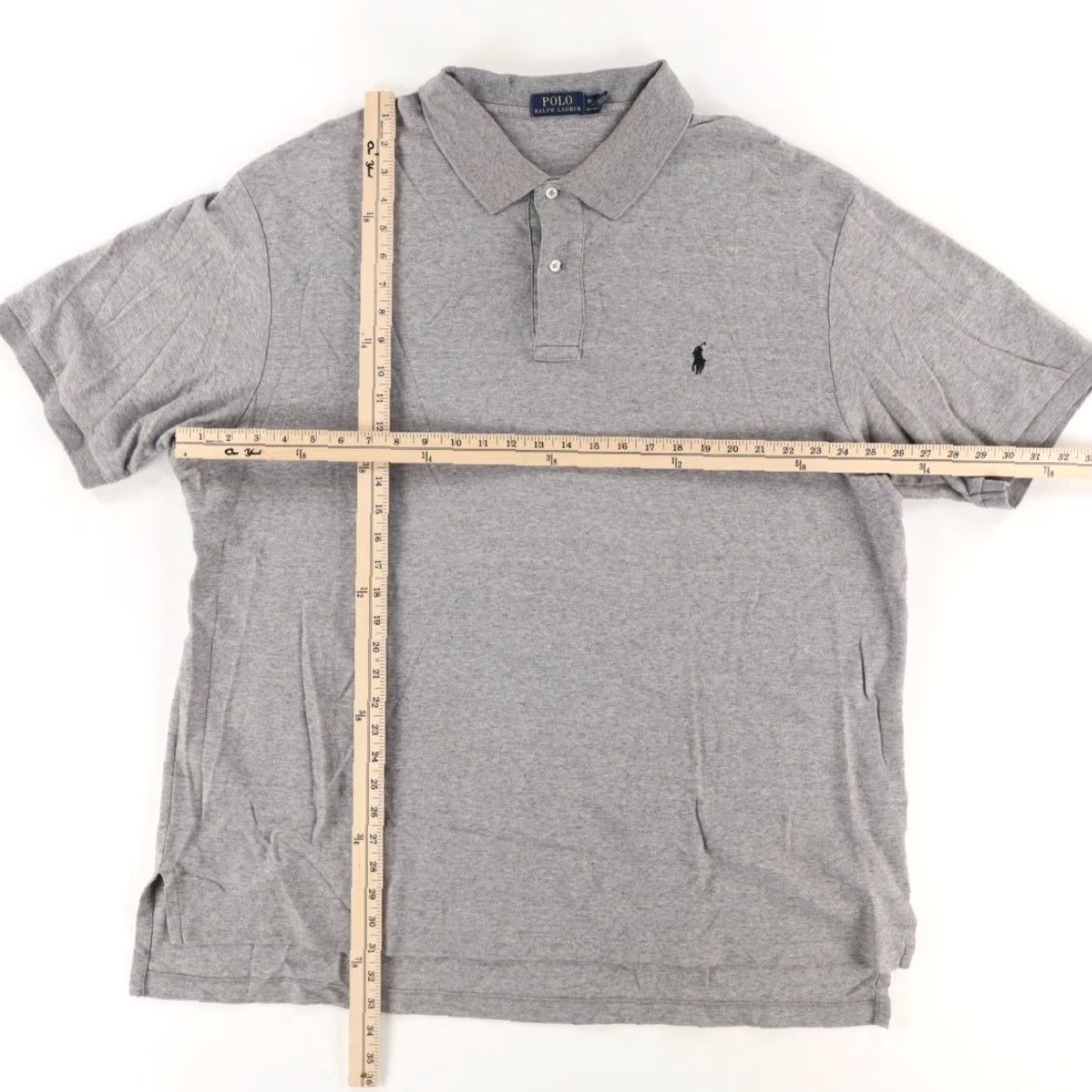 Polo Ralph Lauren Polo Ralph Lauren Shirt Gray Cotton Pique Men's 2XB Size US XXL / EU 58 / 5 - 3 Thumbnail