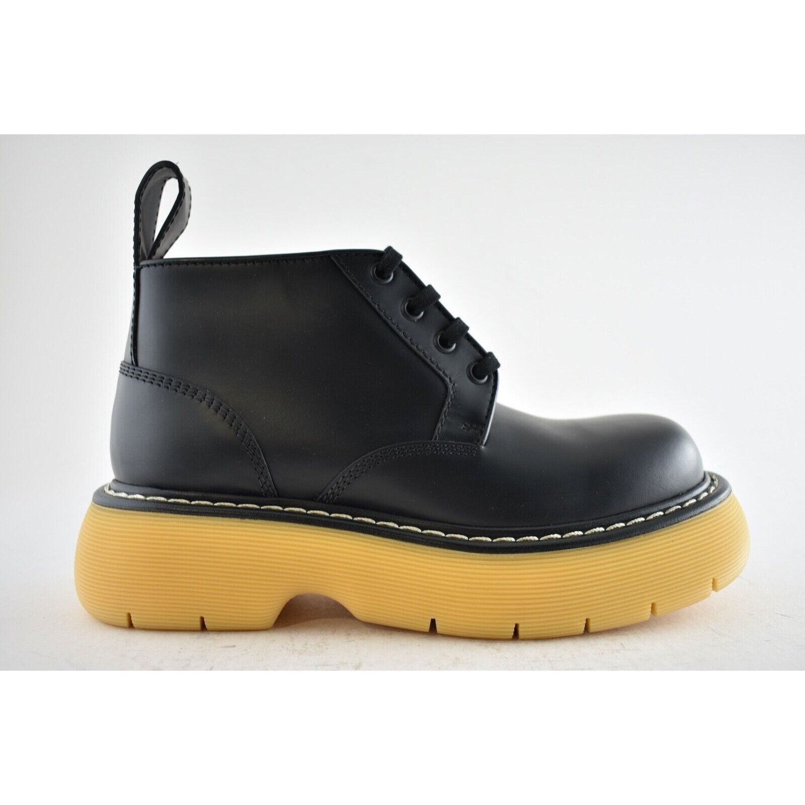 Bottega Veneta Bottega Veneta Swell Black Leather Rubber Lug Sole Lace Up Size US 9 / IT 39 - 4 Thumbnail