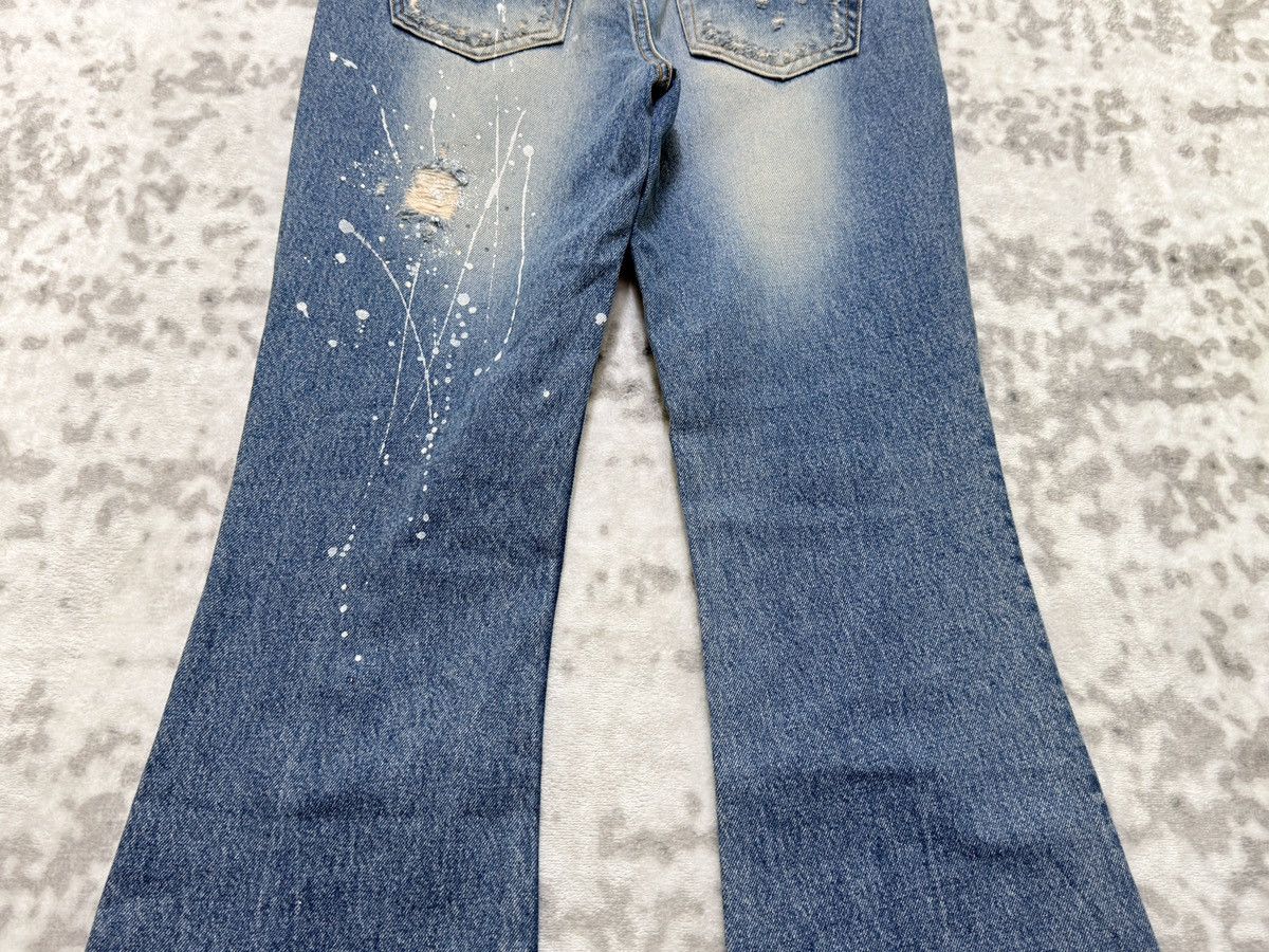 Hysteric Glamour Flared CFLINE Paint Splash Glitter Distress Low Rise Denim Size US 27 - 12 Thumbnail