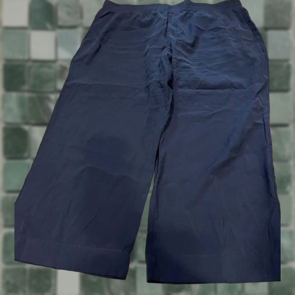 Ann Taylor VINTAGE Ann Taylor Pants Capri Womens Size 37 x 25 Navy Blue Stretch Waist Capris Navy Blue Womens Pants Regular Code: 37 x 25? Size 25" / US 0 / IT 36 - 1 Thumbnail