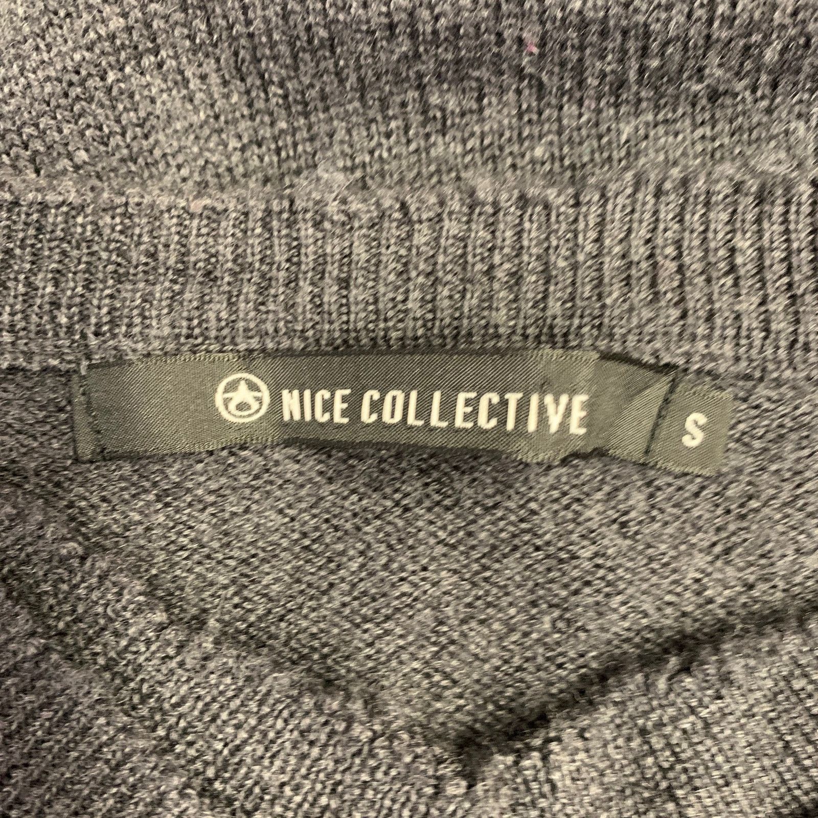 Nice Collective S Grey Charcoal Knit Merino Wool V-Neck Sweater Size US S / EU 44-46 / 1 - 8 Thumbnail
