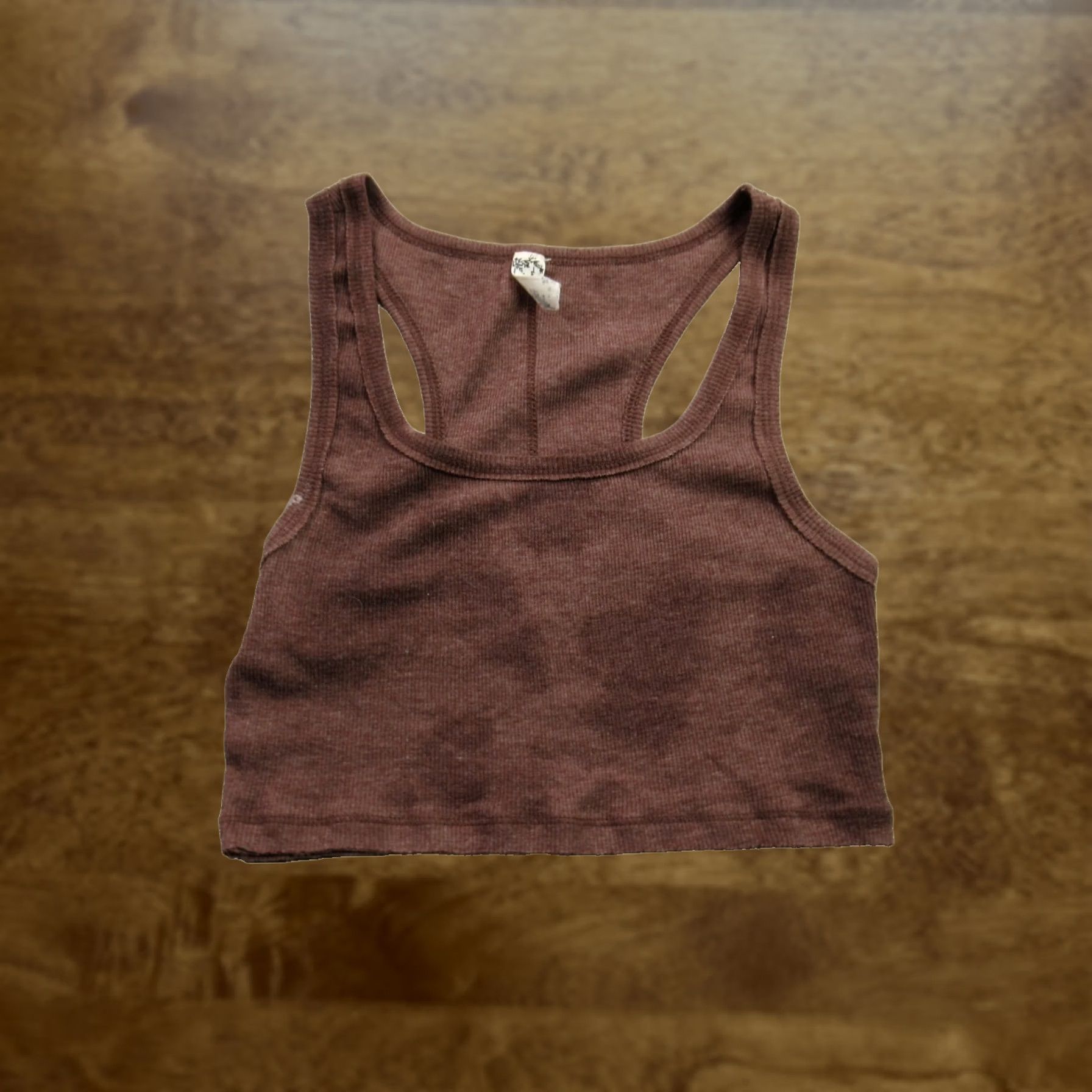 Free People Free People Shirt Womens XS Sleeveless Crew Neck Brown Pullover Lightweight Regular Cotton Blend Tank Top Size XS / US 0-2 / IT 36-38 - 1 Thumbnail