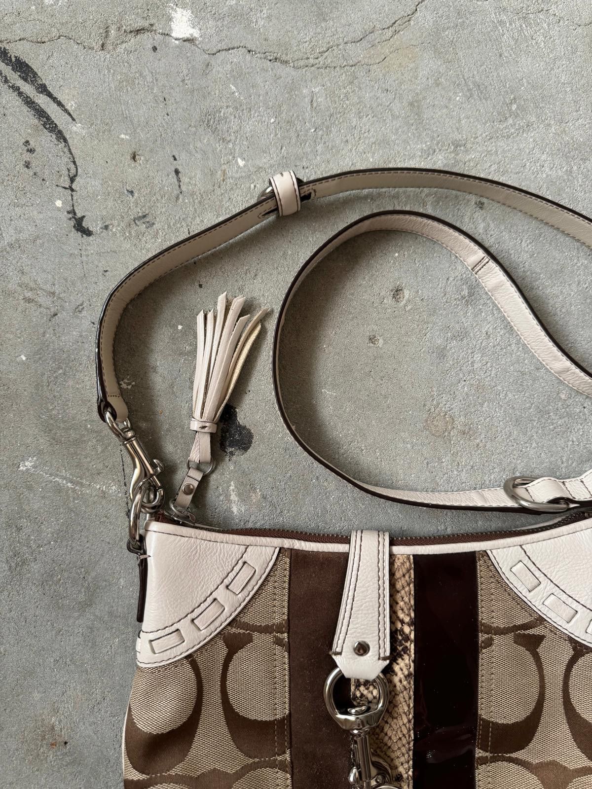 Coach Coach 2Way Signature Python Stripe Hand Bag Size ONE SIZE - 4 Thumbnail