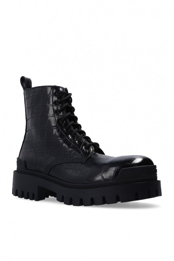 Balenciaga o1mt1gz0924 Strike 20mm Lace- Up Boots in Black Size US 6 / IT 36 - 4 Thumbnail