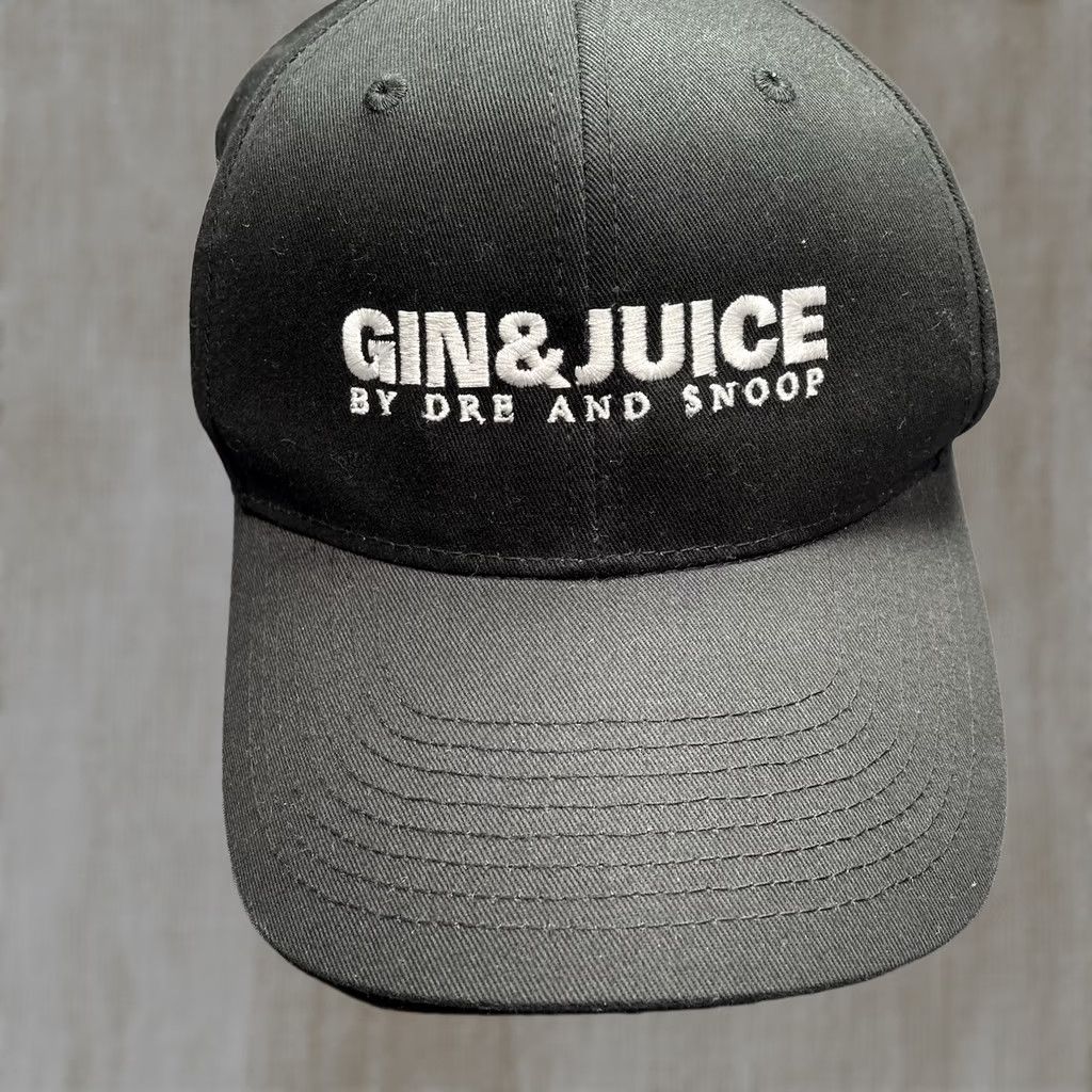 Vintage Gin & Juice Hat NWA Crew Hat Death Row Pictures Snoop Dog Dr Dre 90s Hip Hop Snapback Unisex Adults One Size Black Size ONE SIZE - 1 Thumbnail