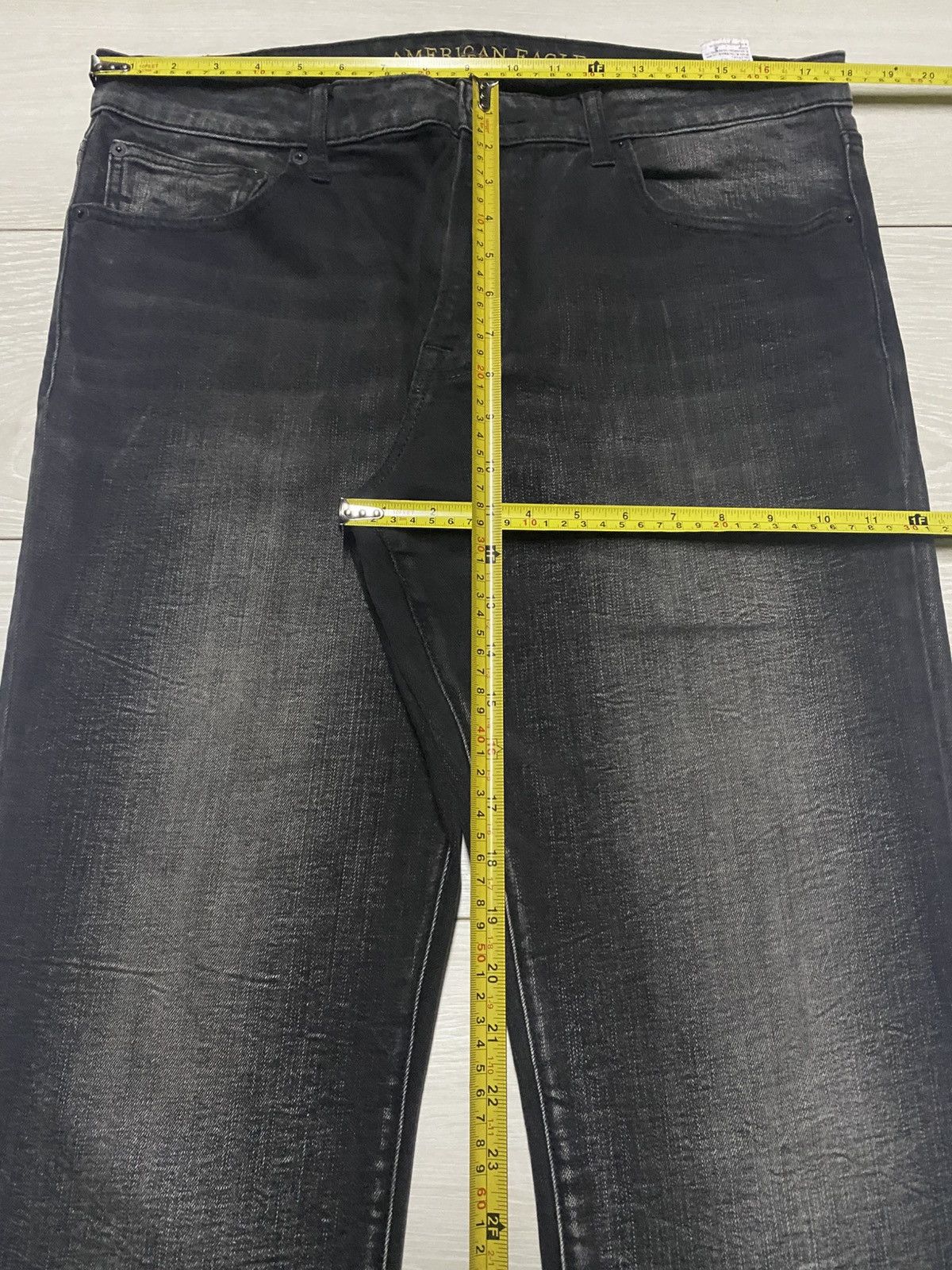American Eagle Outfitters Vintage American Eagle Outfitter Black Denim Tears Slim Jean Size US 36 / EU 52 - 12 Thumbnail