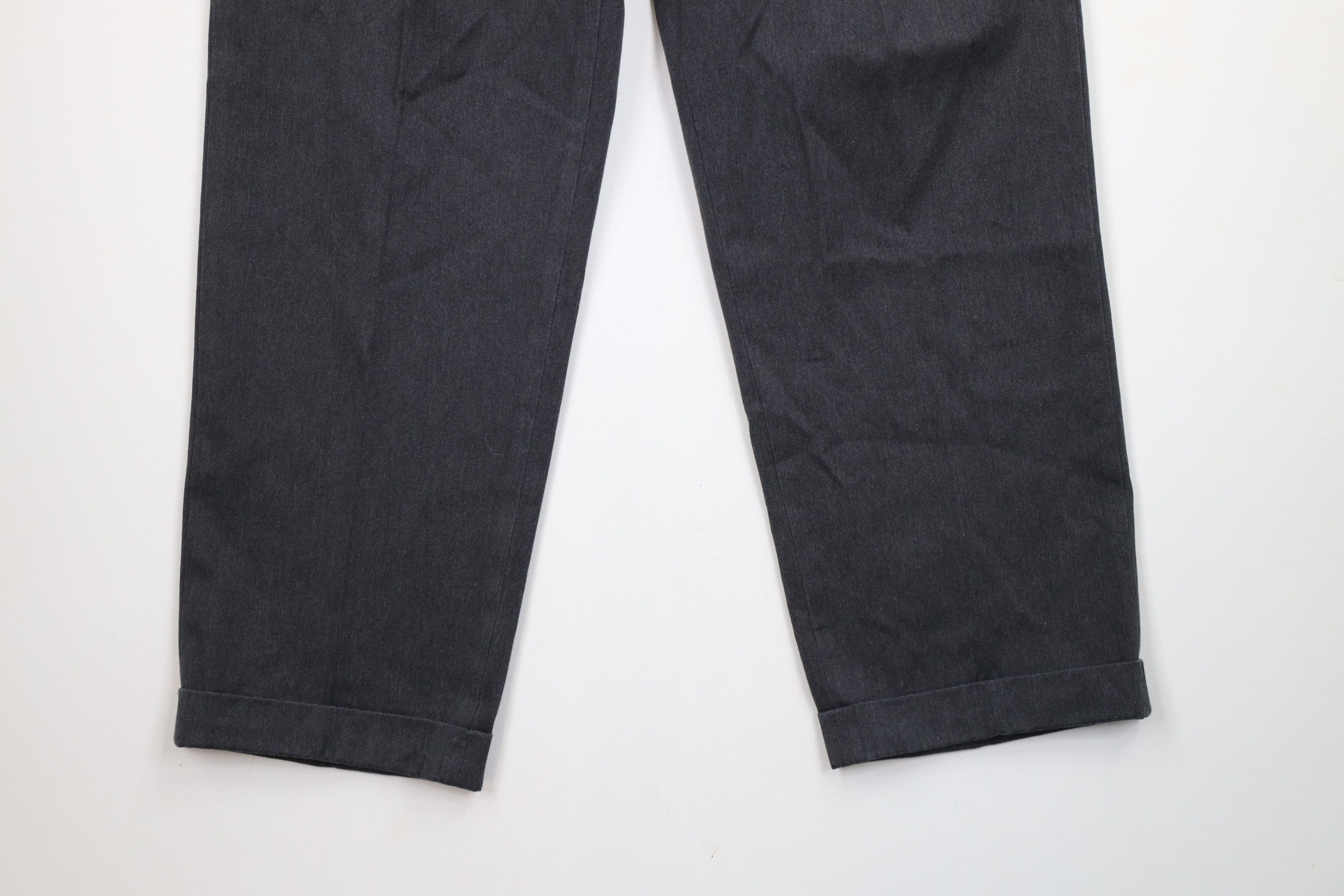Lands' End × Vintage Vintage 90s Lands End Cotton Pleated Cuffed Wide Leg Pants Size US 38 / EU 54 - 4 Thumbnail